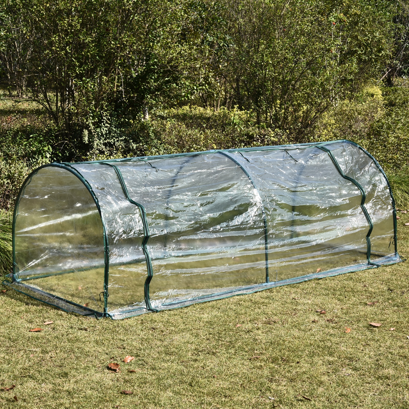 Kasvuhoone, uksega kasvuhoone, külmraam, taimemaja, taimekasvatus, teras, plastik, 250 x 100 x 80 cm, roheline