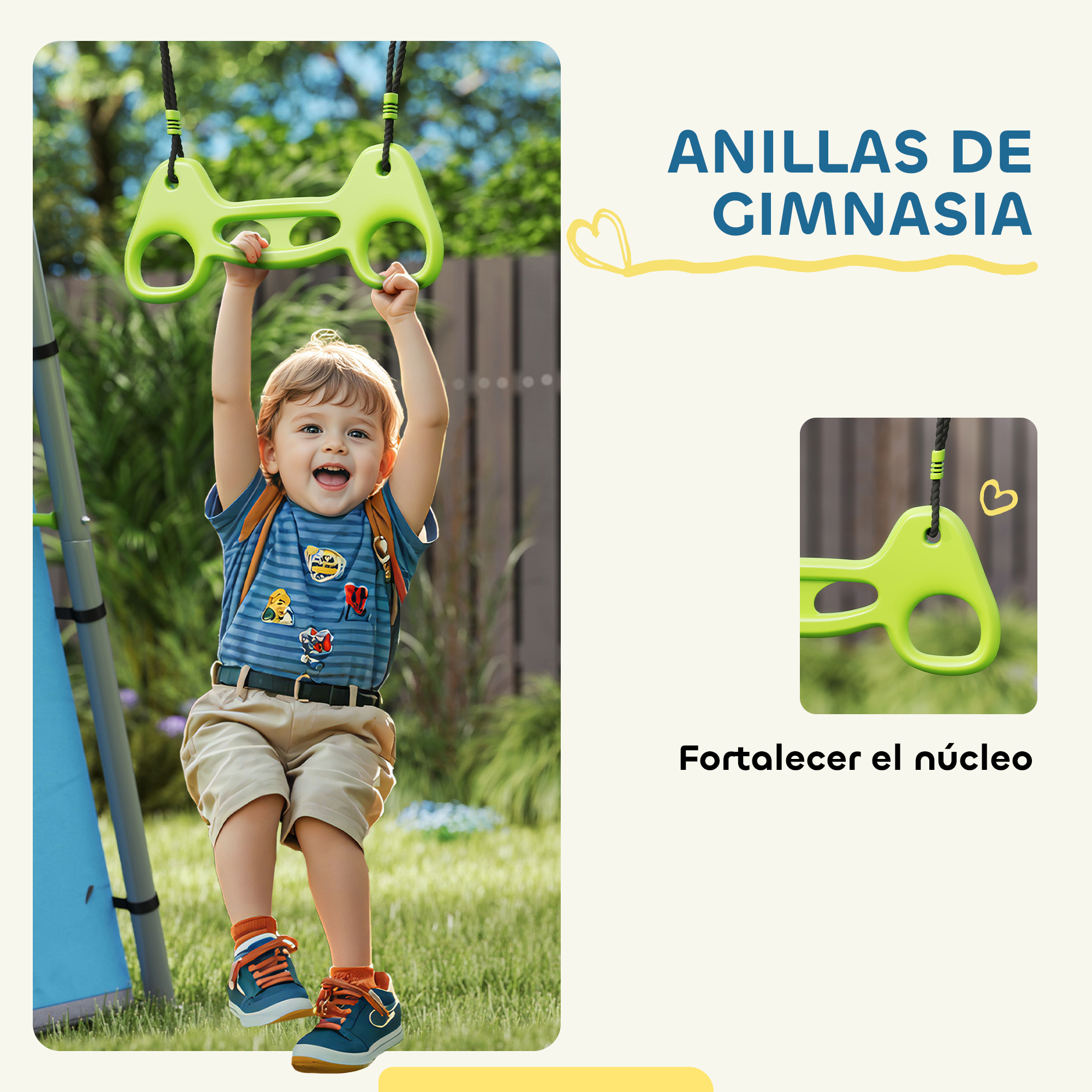 Columpio 2 En 1 Con Anillas Y Barra De Gimnasia | De Madera | Para Niños Desde 3 Años | Small Foot