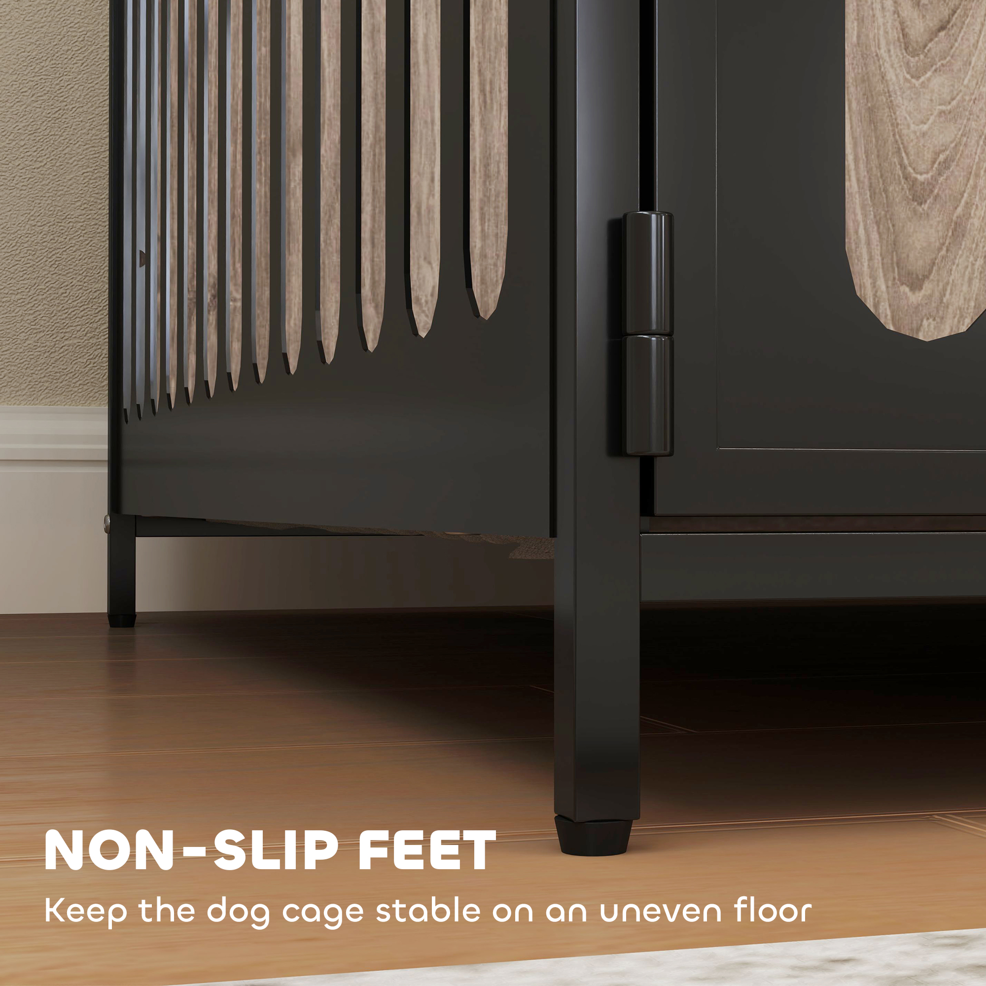 PawHut Dog Crate Furniture with Anti-Chew Resistant Mesh, Anti-Escape Single Door, for Extra Large Dogs, 118 x 80 x 92 cm 6