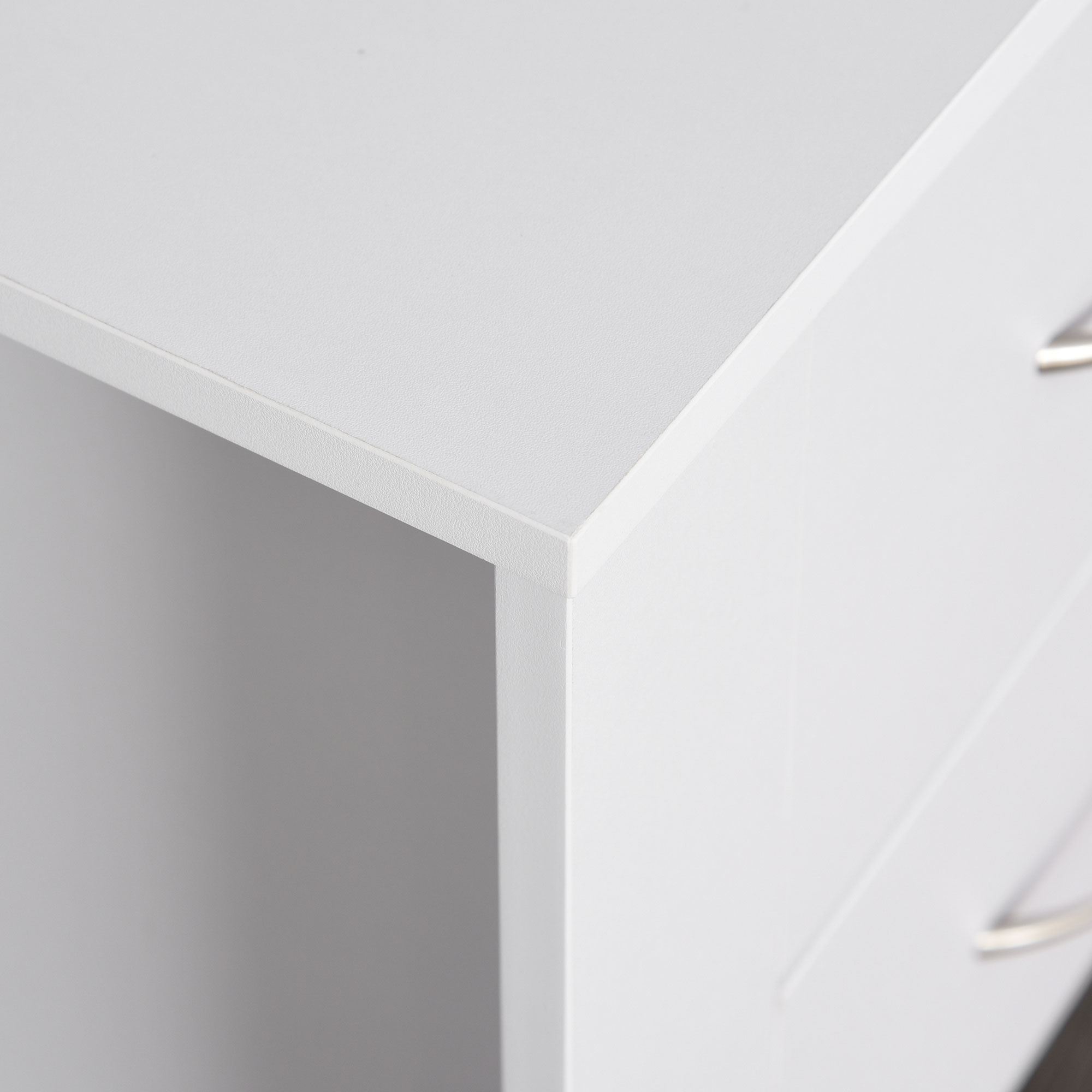 HOMCOM Bedside Table Set of 2 with 2 Drawers, Nightstands with Handles and Elevated Base, Side Tables for Bedroom, Living Room, White 9