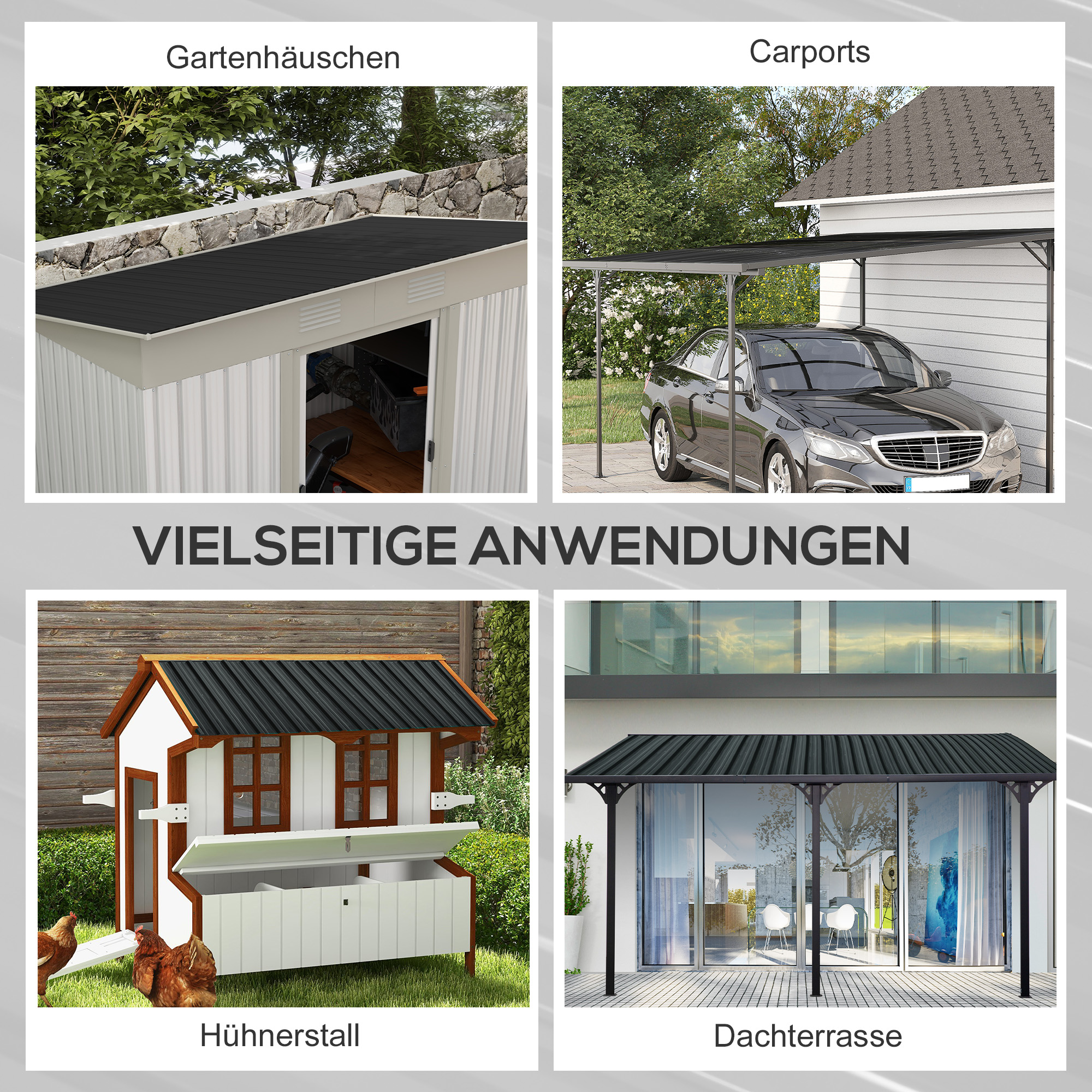 12 trapetsplekitükki 129x45cm 7m² Tsingitud katuseplekk 0,25 mm Ilmastikukindel profiilplekk Tumehall