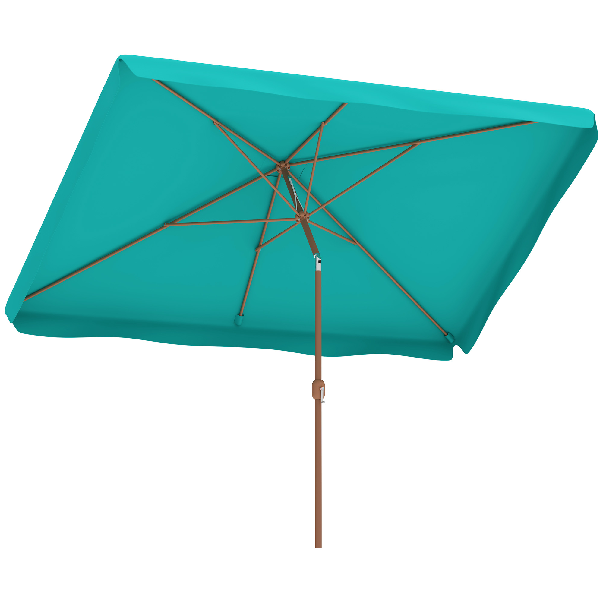 Image of Outsunny Ombrellone da Giardino 2x3 m con Apertura a Manovella, Inclinabile e Anti UV 50+, Turchese006