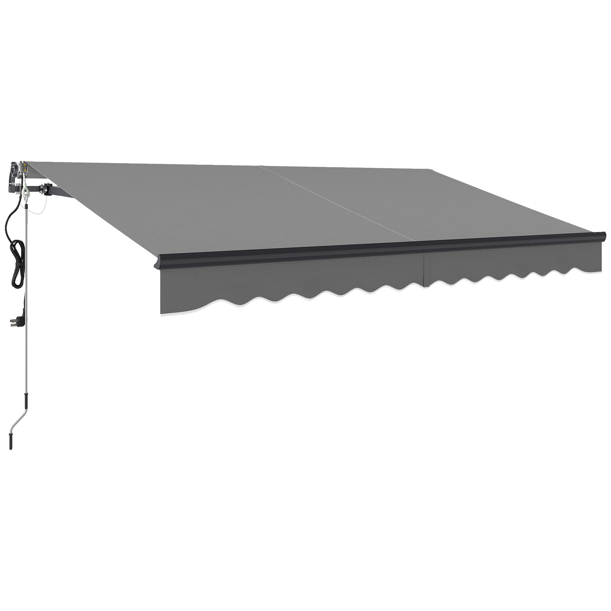Product photograph of Outsunny 3 5 X 3 M Electric Awning With Remote Controller Aluminium Frame Diy Retractable Awning Uv30 Sun Shade Canopy For Garden Patio Deck Door Window Dark Grey from Aosom UK
