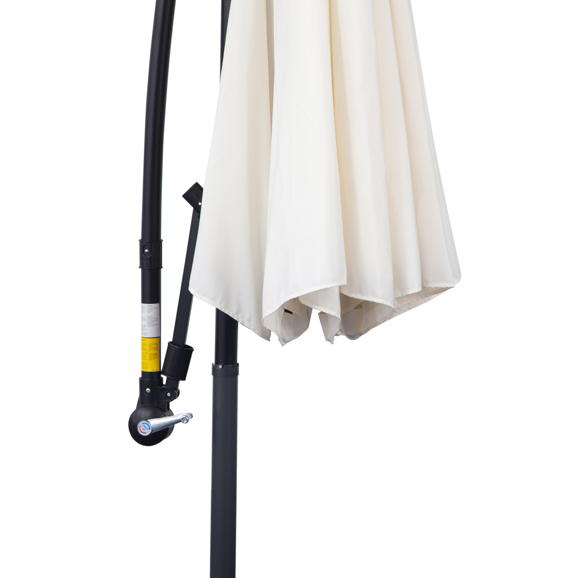 Outsunny 3m Banana Umbrella Parasol, Offset Cantilever Parasol Umbrella with Cross Base, Cream White 9