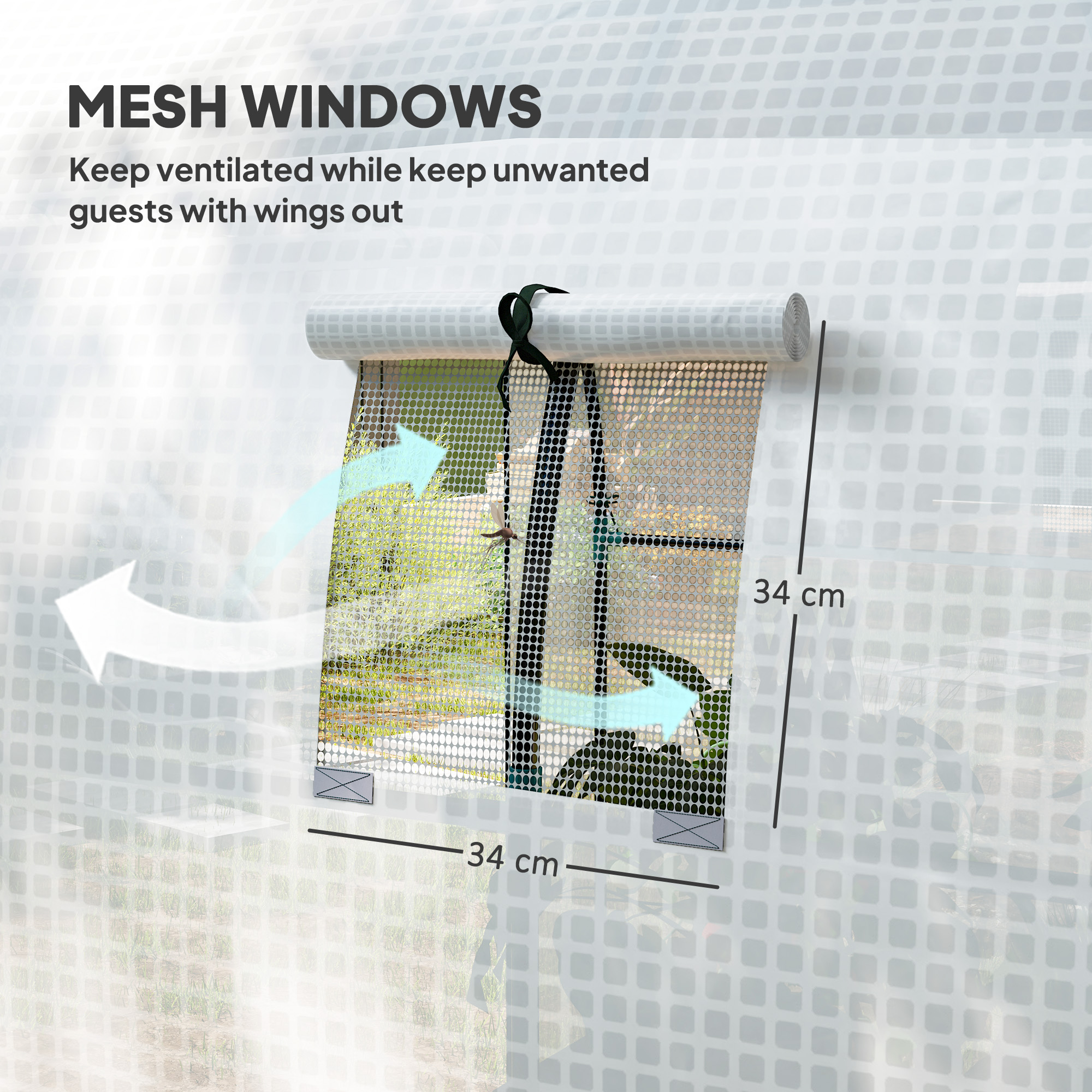 Outsunny 180 x 180cm Walk-In Polytunnel Greenhouse White 6