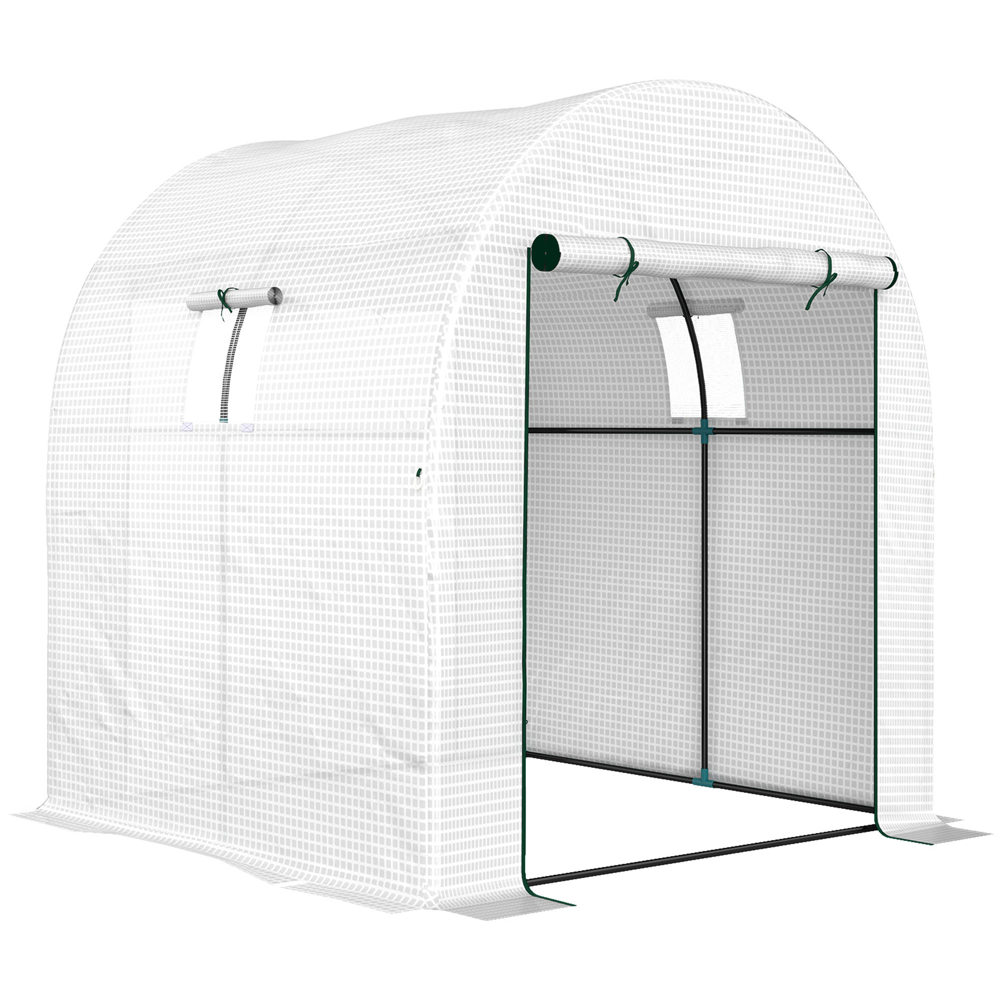 Product photograph of Outsunny 180 X 180cm Walk-in Polytunnel Greenhouse - White from Aosom UK
