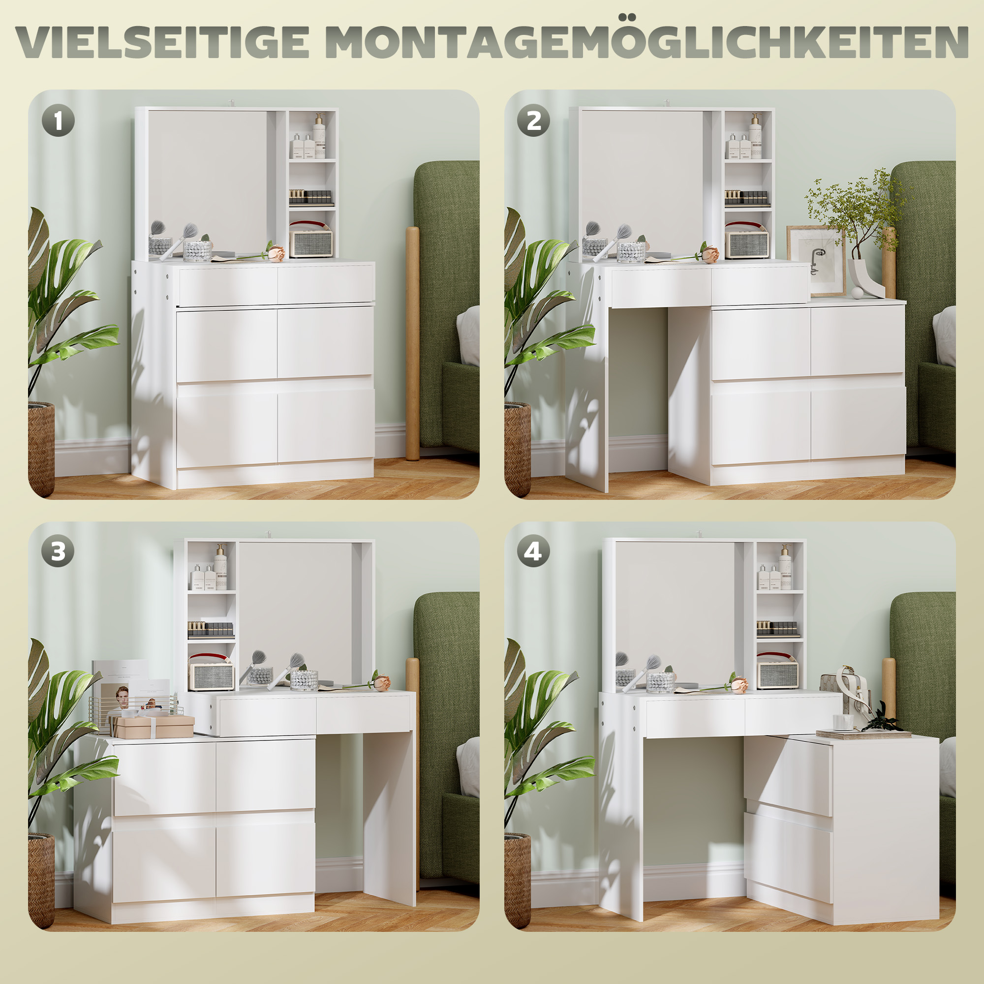 HOMCOM make-uptafel kaptafel toilettafel met inklapbare HOMCOM make-uptafel kaptafel toilettafel met inklapbare
