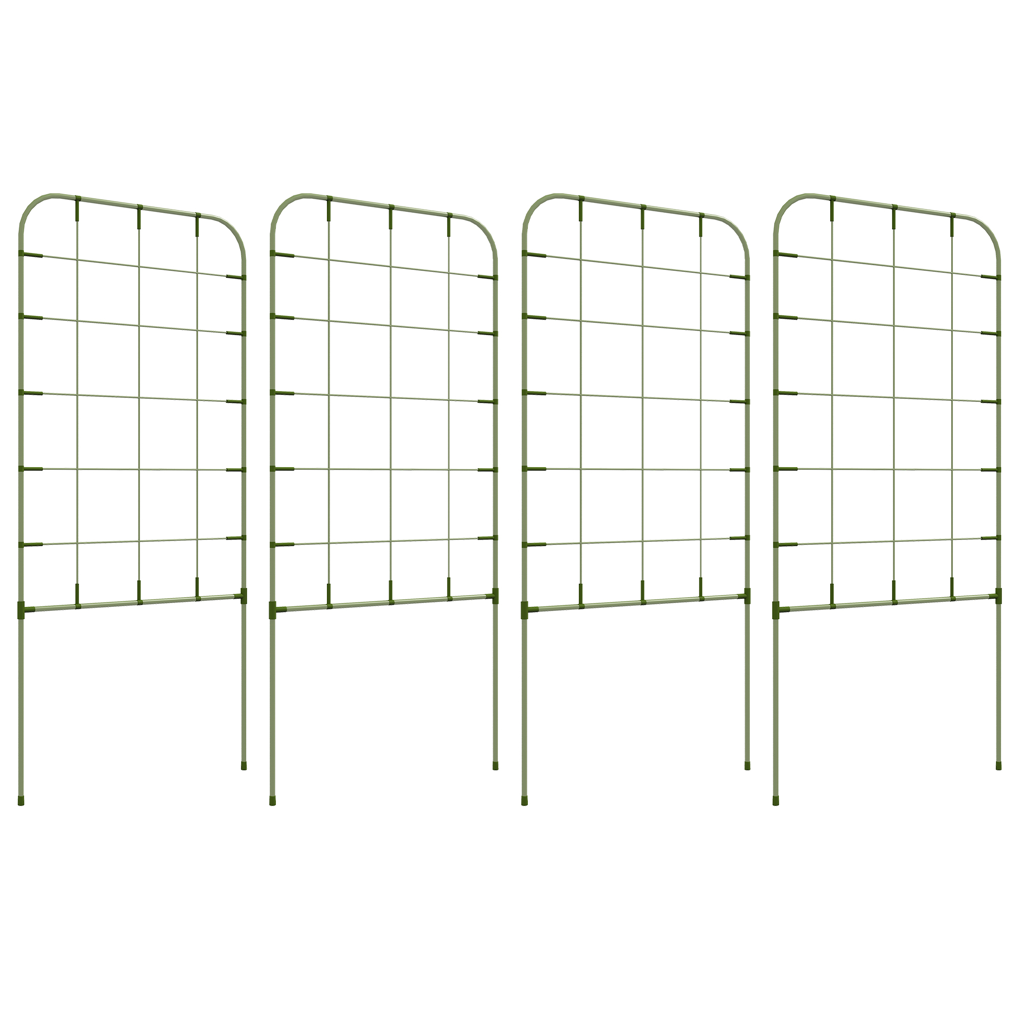 Outsunny Juego de 4 Enrejados de Jardín Soportes para Enredaderas de Acero para Plantas Trepadoras y Decoración 40x90 cm Verde   Aosom España
