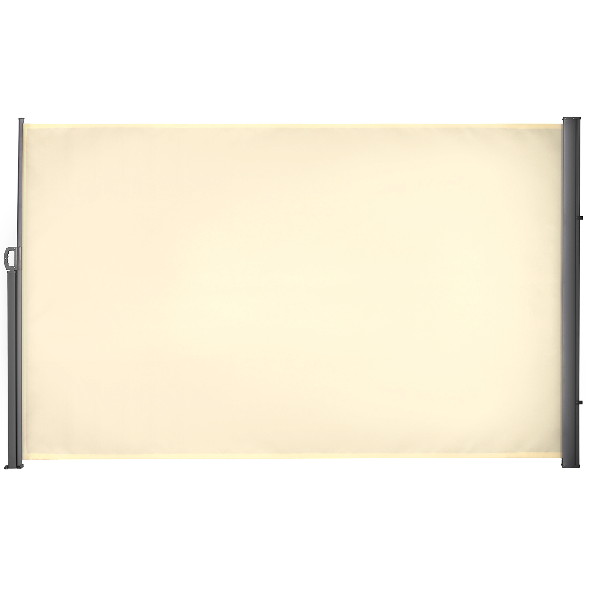 Outsunny Toldo Lateral Retráctil 300x180cm Pantalla Enrollable Mampara de Privacidad y Protección Solar para Balcón Terraza Crema | Aosom España