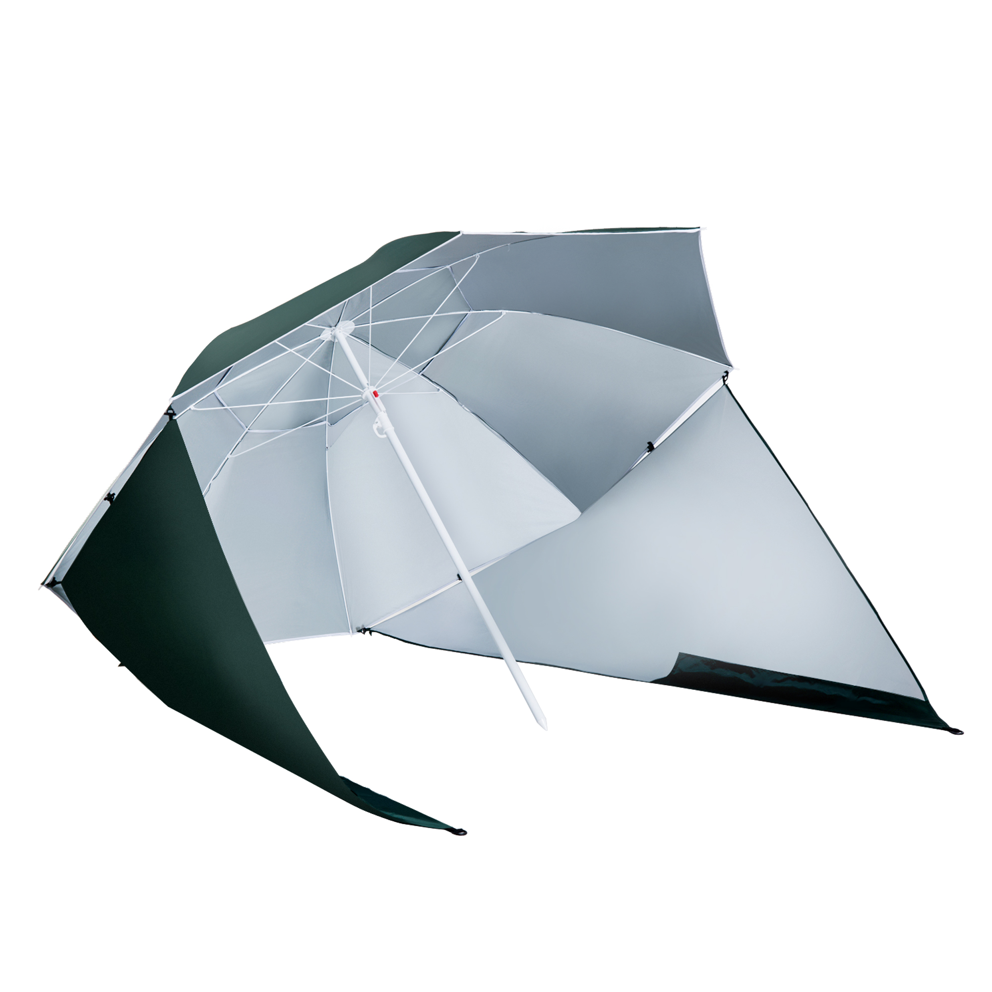 Outsunny Sombrilla de Playa con Paneles Laterales tipo Tienda - Parasol para Protección de rayos UV 210x222cm   Aosom España