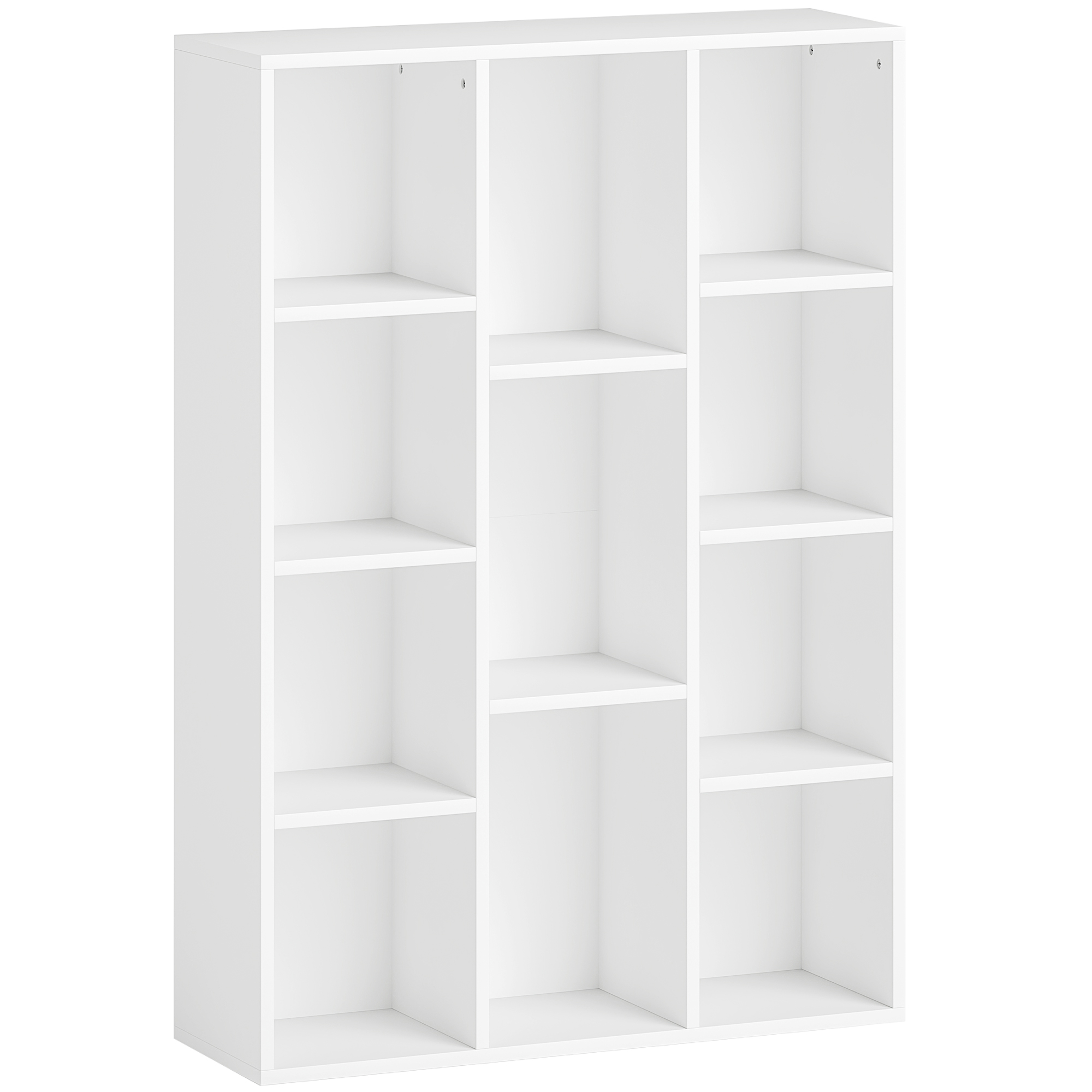 HOMCOM Estantería de Almacenaje con 11 Compartimentos Diseño Vertical u Horizontal para Libros Decoración 74,3x24x106 cm Blanco