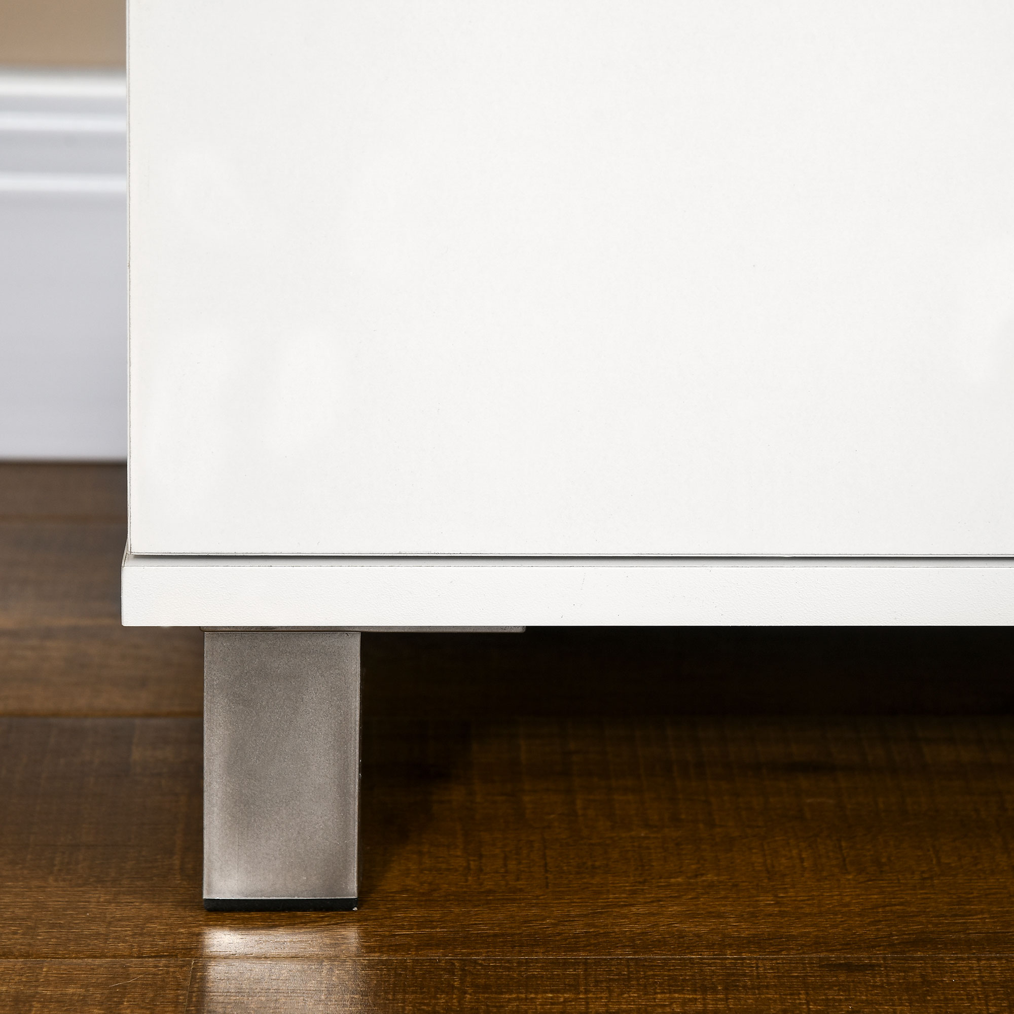  Comoda Alba 112×38,2×81 cm - 4 Sertare cu Detalii Metalice [8]