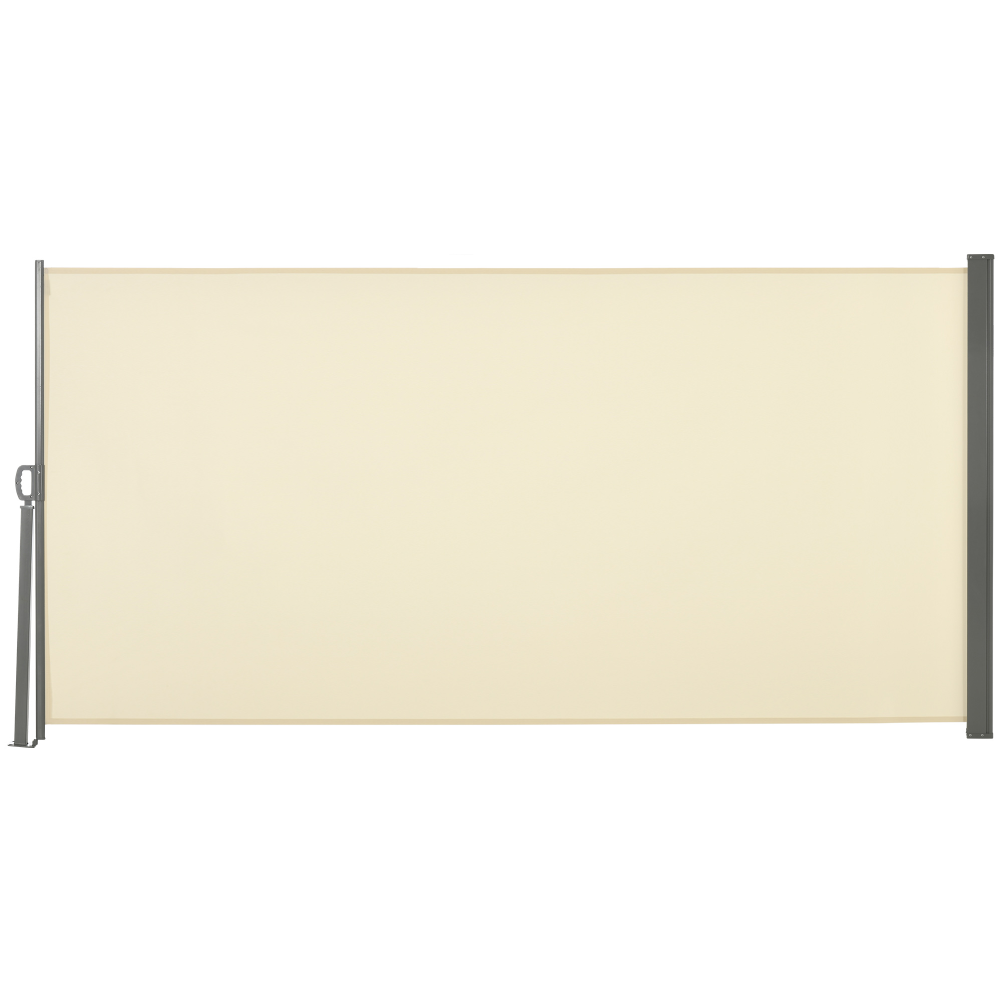 Outsunny Toldo Lateral Retráctil 300x160cm Pantalla Enrollable Mampara de Privacidad y Protección Solar para Balcón Terraza Crema | Aosom España