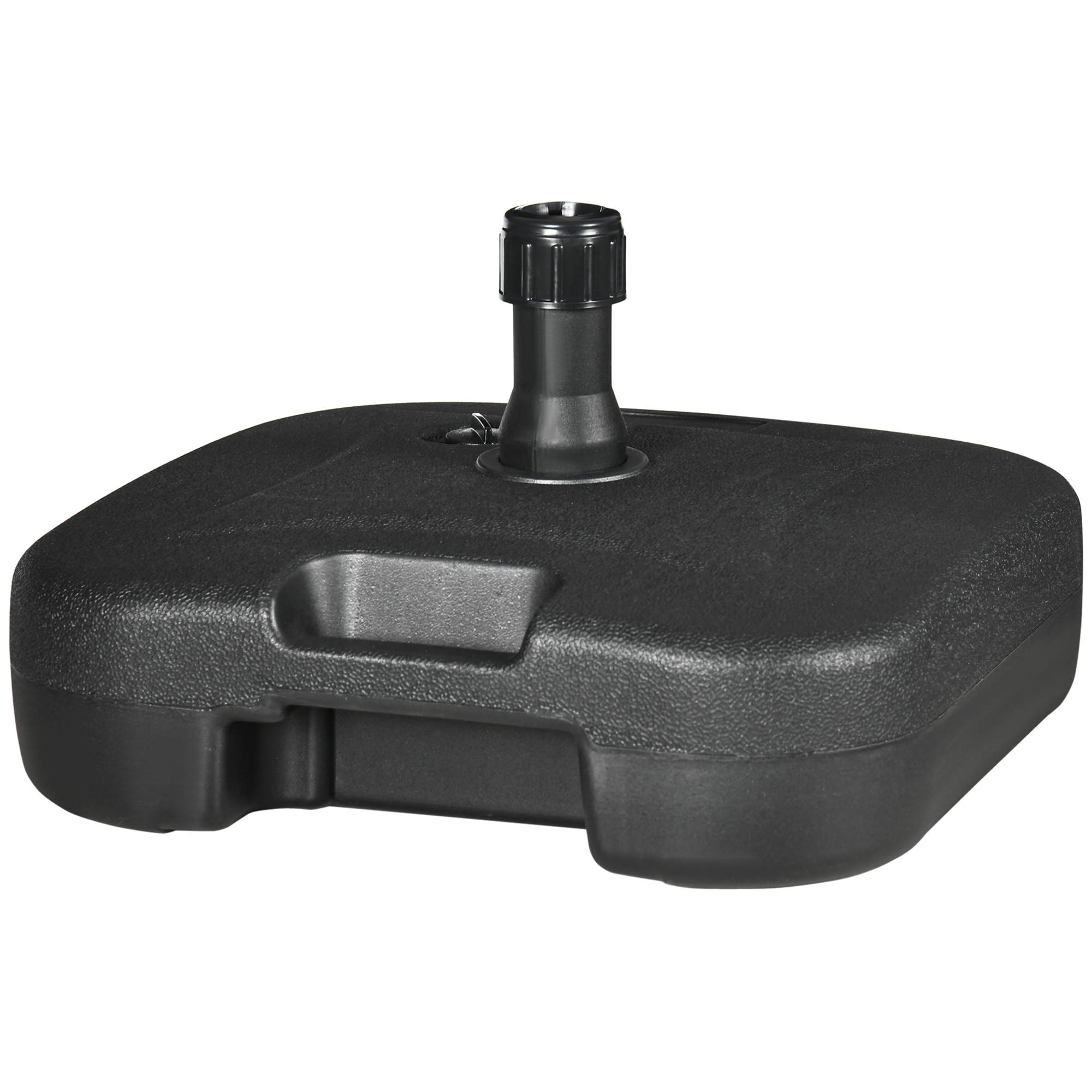 Outsunny Base de Sombrilla Parasol de Playa Pies Soporte Patio Jardín Lleno de Agua y Arena 46x45x26cm HDPE Negro   Aosom España