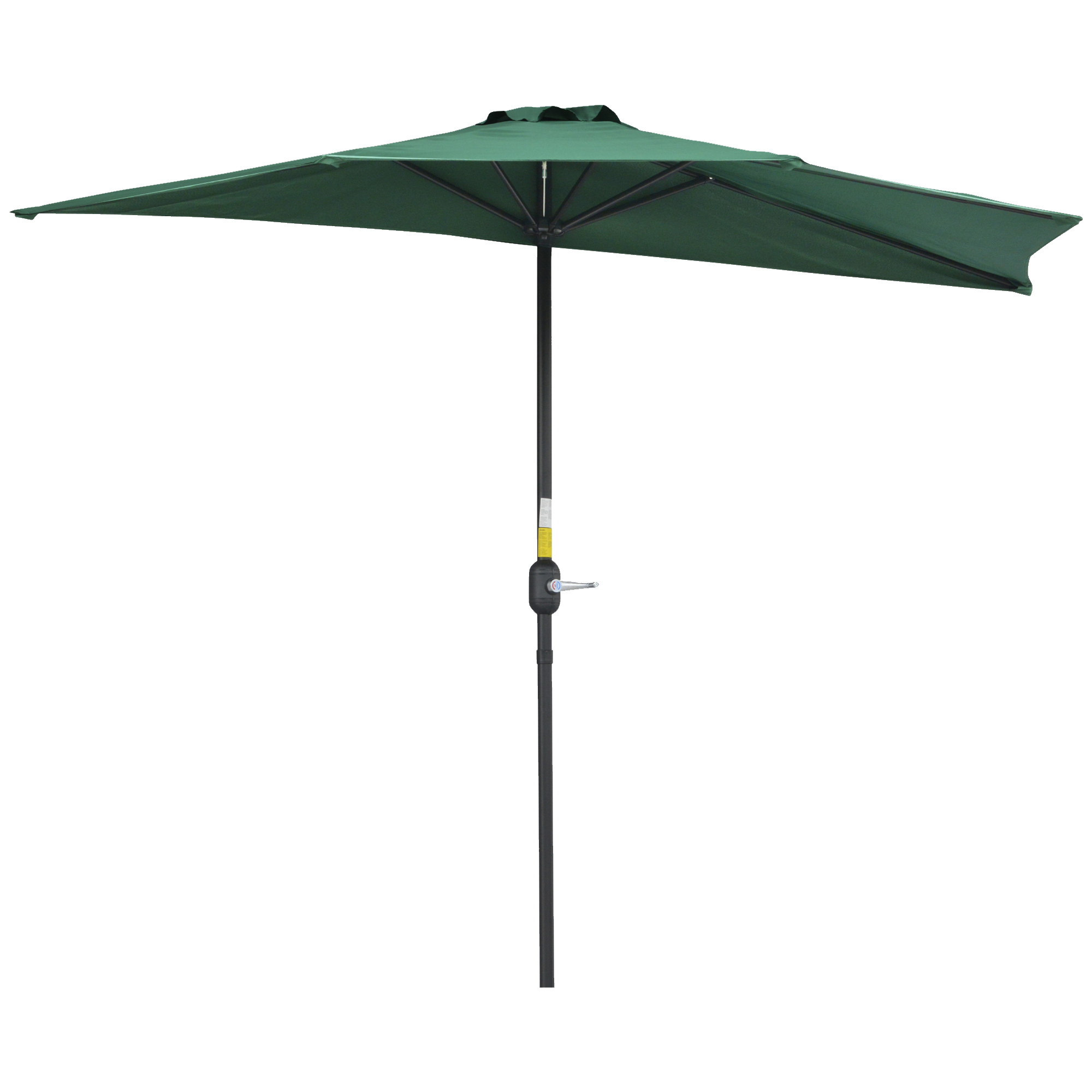 Outsunny Sombrilla Semicircular 269x138x236 cm Parasol con Manivela para Exterior Terraza Patio Piscina Resistente al Sol Verde   Aosom España