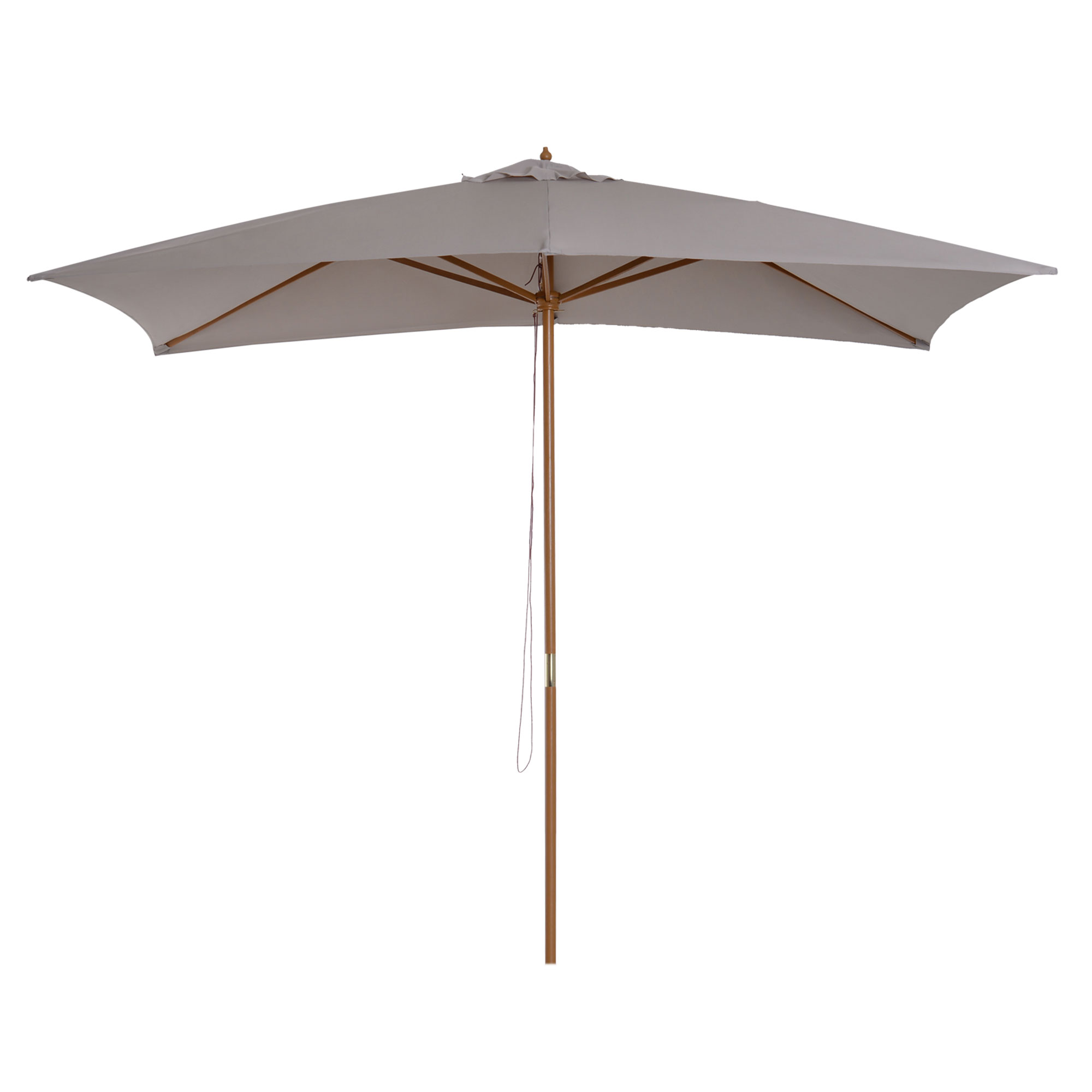 Product photograph of Outsunny 2 X 3m Wooden Parasol Garden Umbrellas Sun Shade Patio Outdoor Umbrella Canopy New Light Grey from Aosom UK
