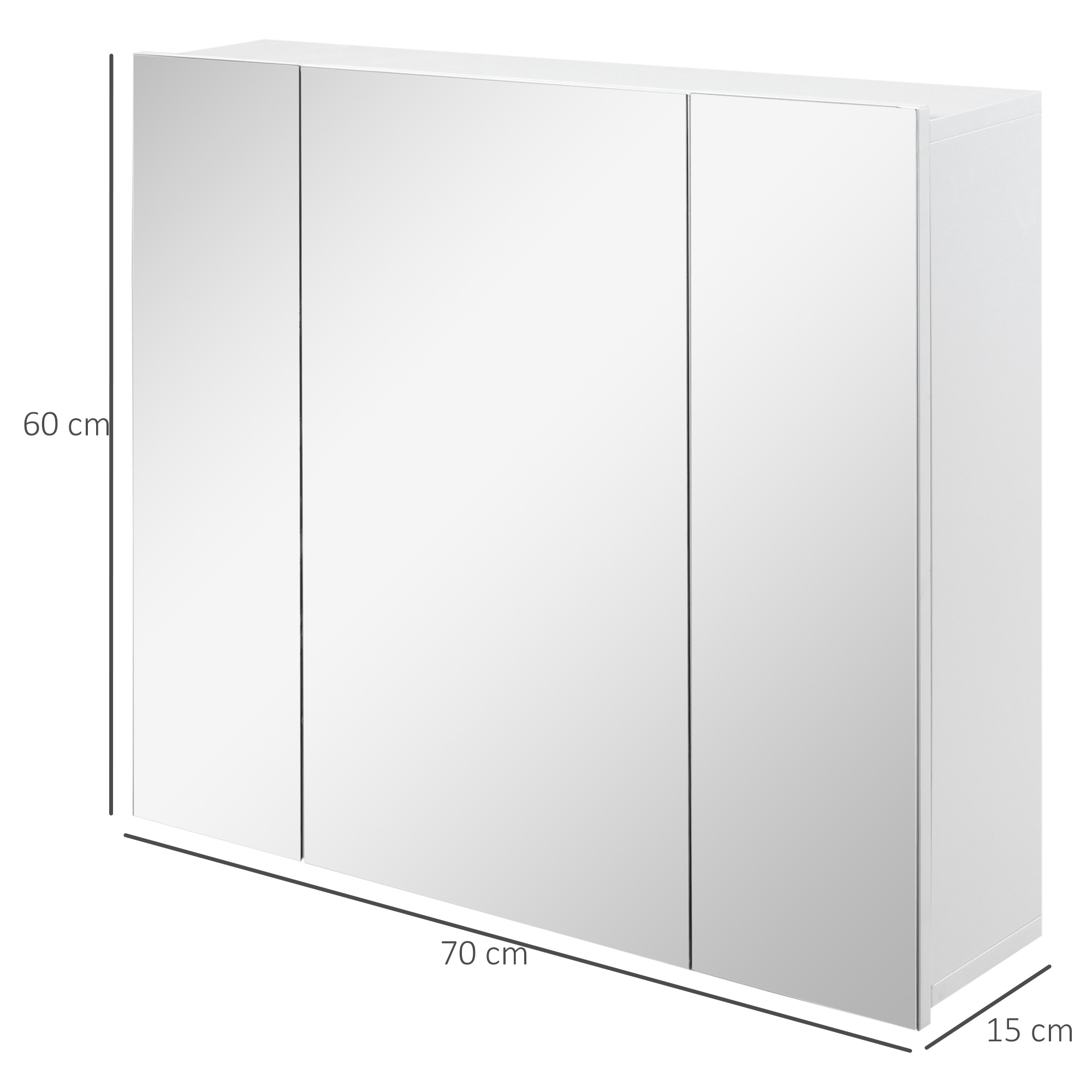 kleankin Wall Mounted Mirror Cabinet White 3