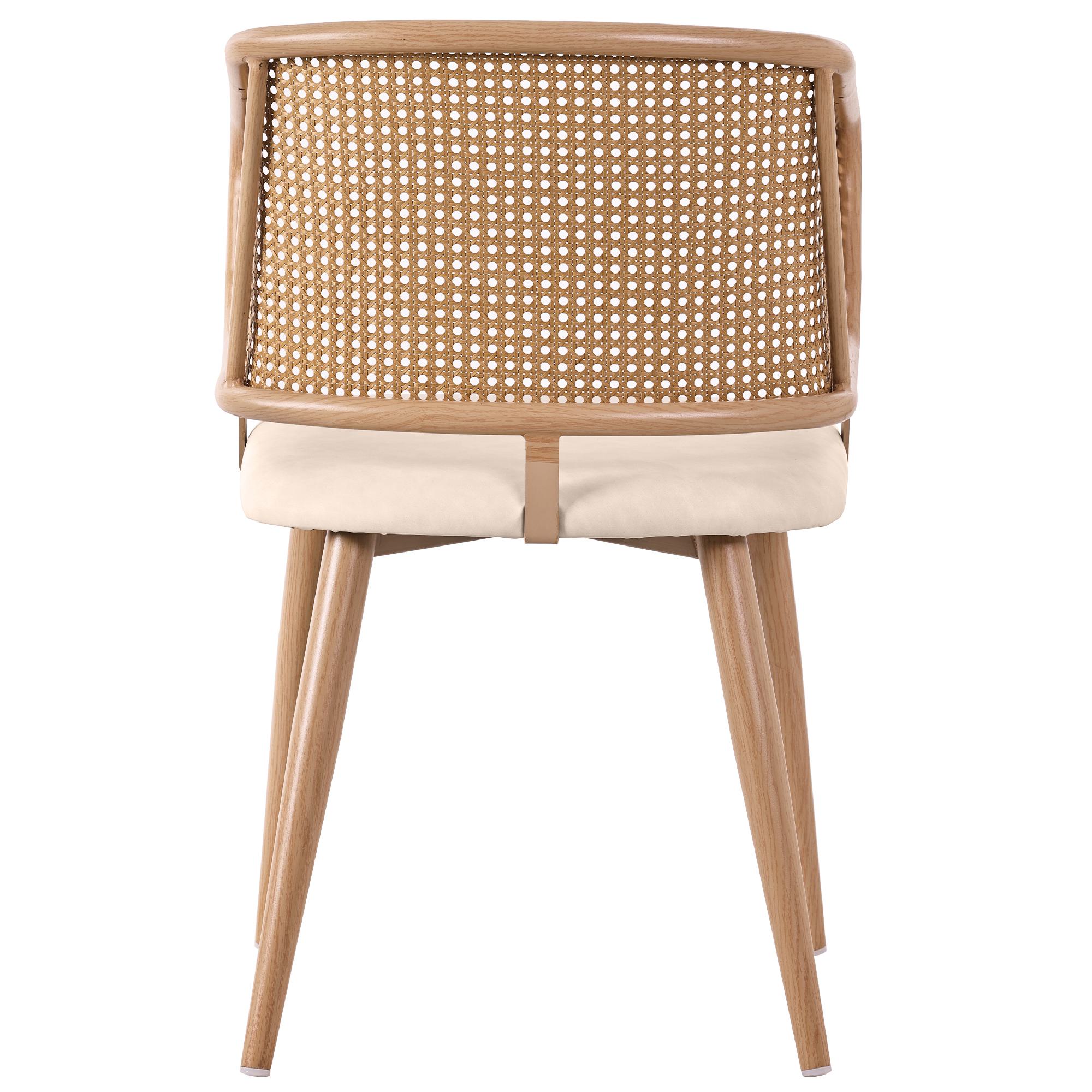 Sedie da pranzo in rattan imbotte senza braccioli, sedia da cucina