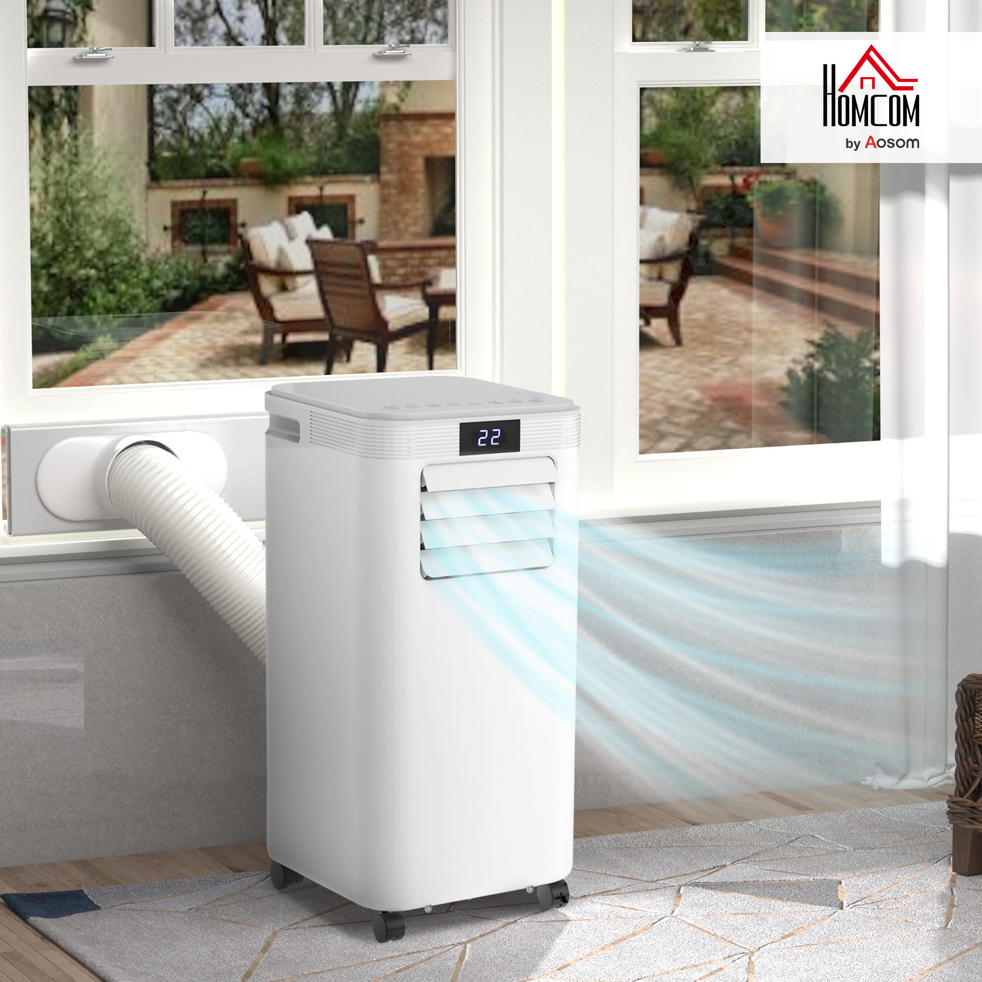 HOMCOM 8000 BTU 4-In-1 Compact Portable Mobile Air Conditioner Unit ...
