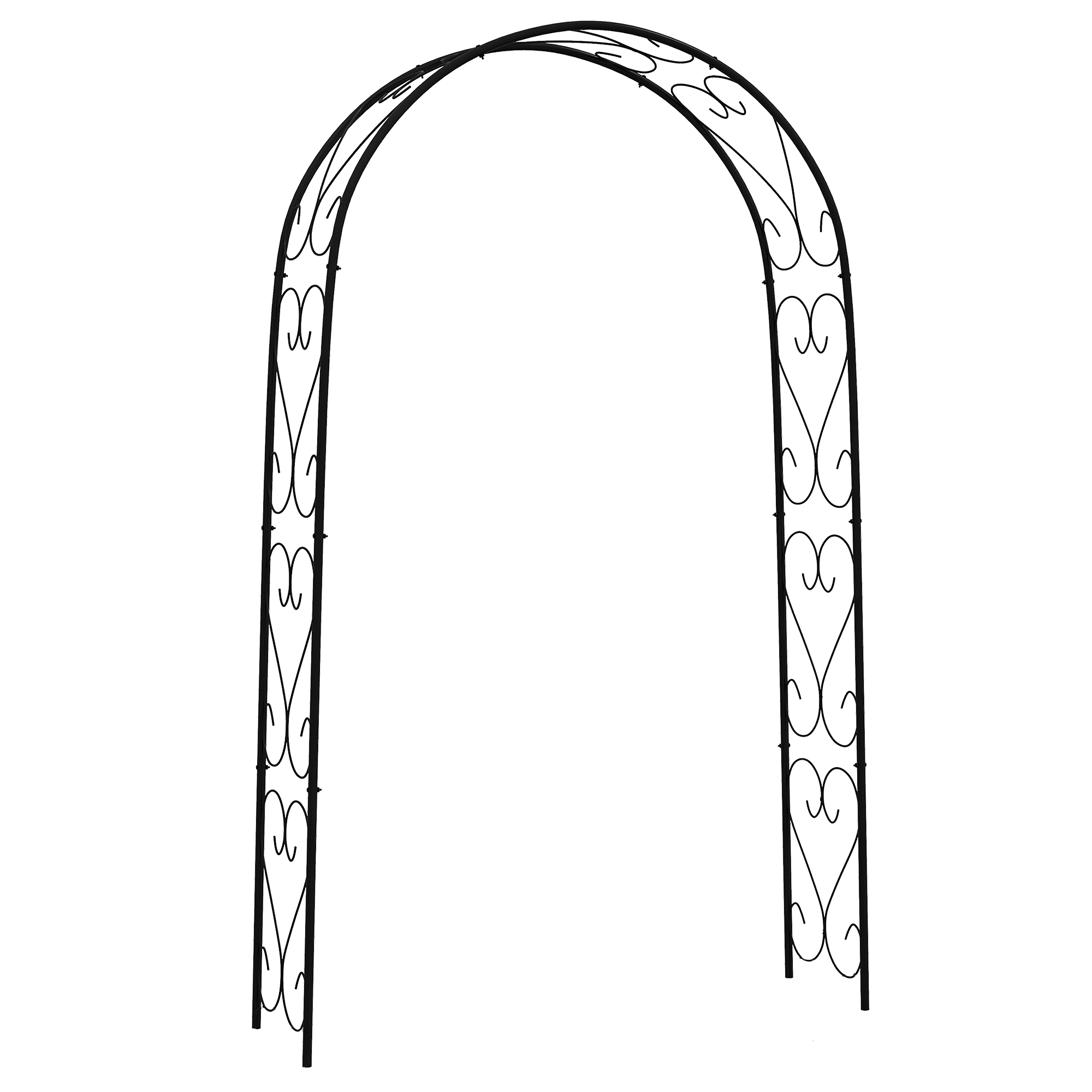 Outsunny Arco de Jardín de Acero para Rosas y Plantas Trepadoras Arco de Boda para Plantas y Decoraciones 125x37x230 cm Negro