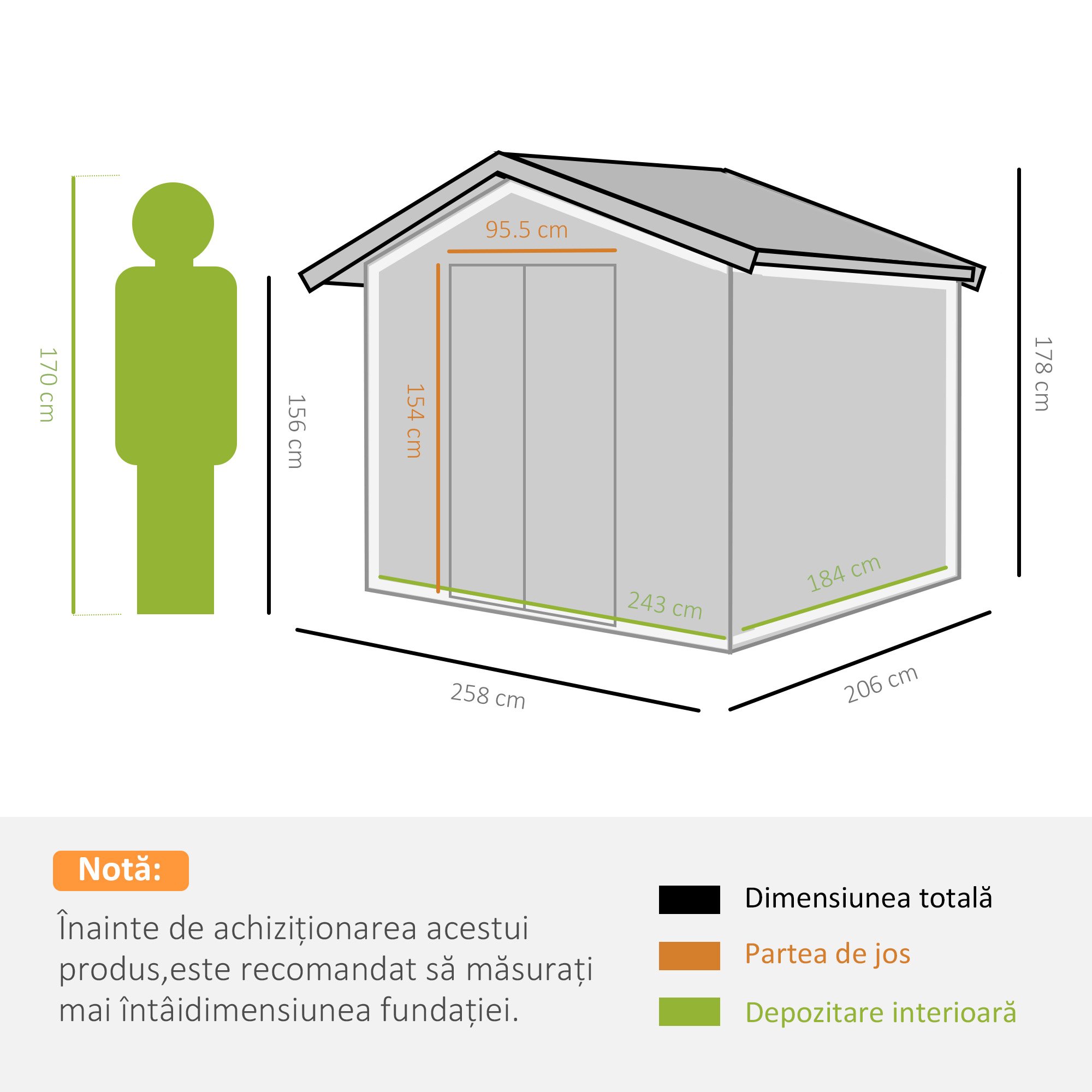  Dulap pentru Ustensile de Gradina din Latime din Otel, 246 x 192.5 x 177.5 cm, Verde [2]