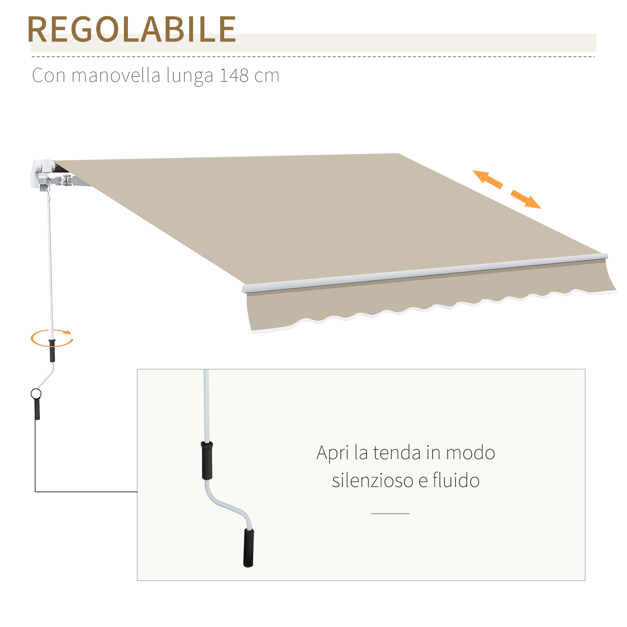 Tenda da Sole Rettangolare 40 x 300 cm Protezione UV 98% Impermeabile Rettangolo Impermeabile e Resistente, Protezione Raggi UV per Serre Carport