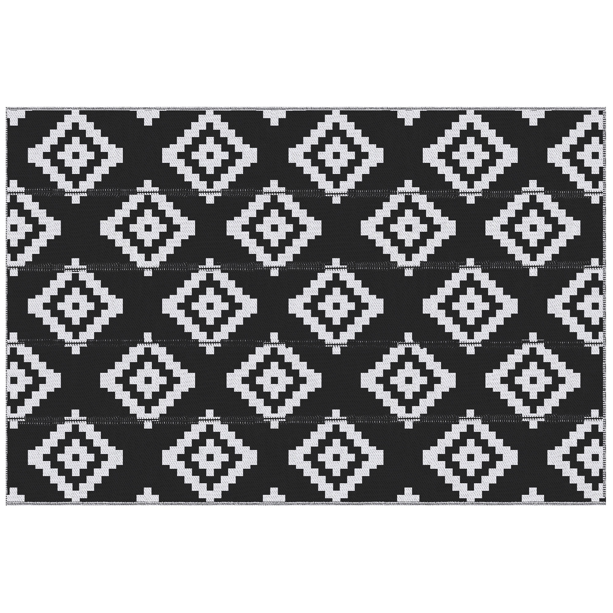 Outsunny Covor de Exterior Rezistent la Raze UV, 182x274 cm, Negru și Alb | Aosom Romania