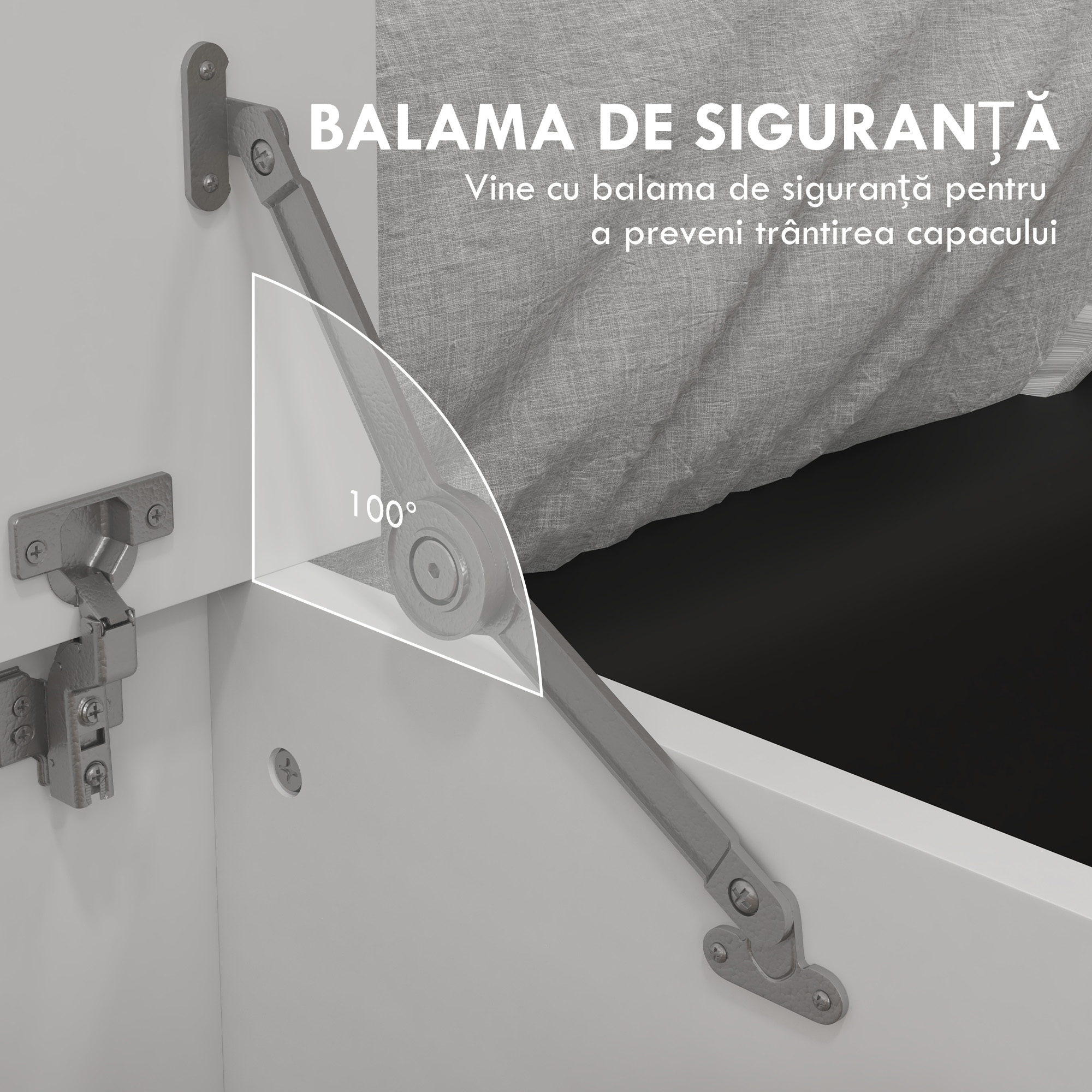  Banca cu Spatiu de Depozitare Multiutilizare din Lemn pentru Dormitor si Hol, 80x40x40 cm, Alb [4]