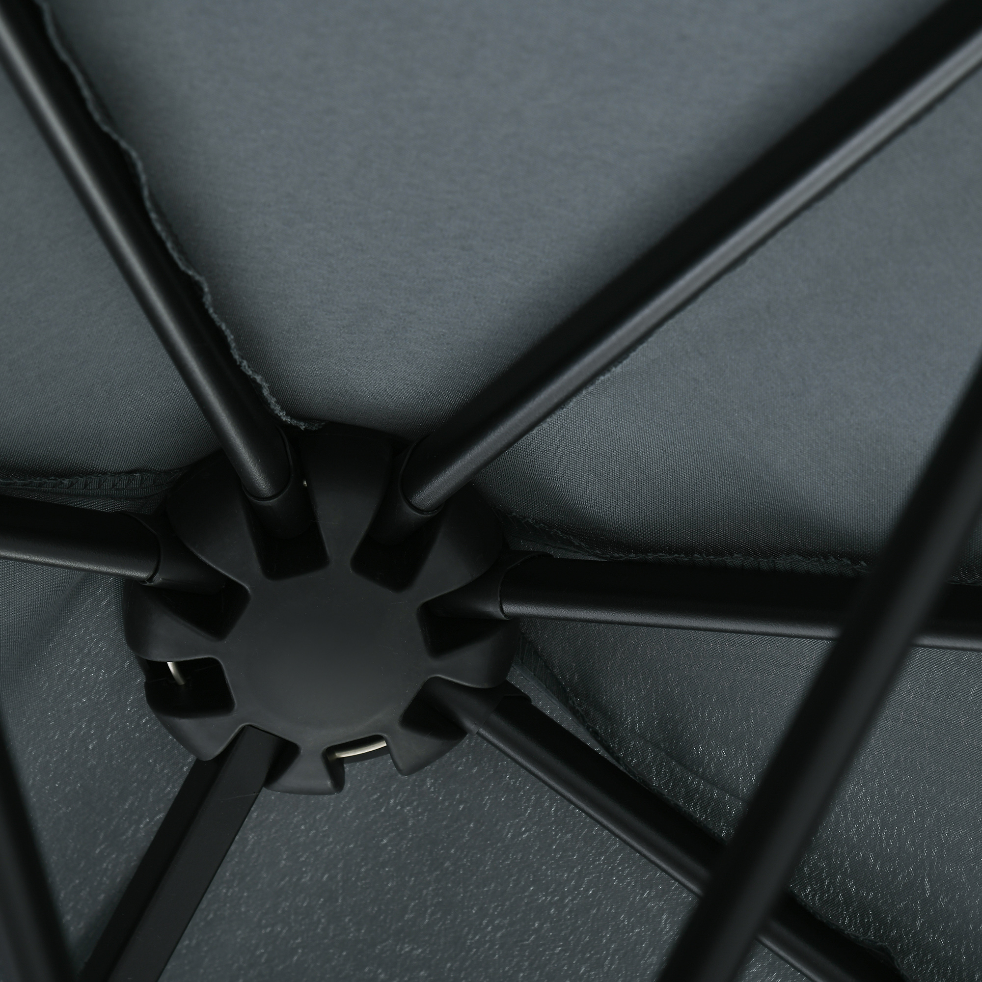  Umbrela Semicirculara cu Manivela si Acoperis Anti-UV, 200x190x240 cm, Gri [8]