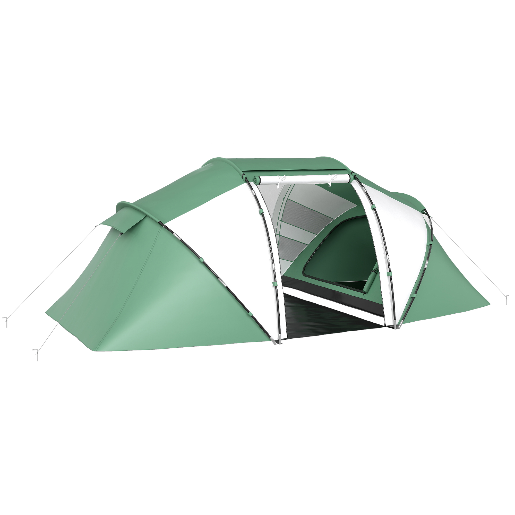 Product photograph of Outsunny 4-6 Man Uv Protection Camping Tent - Green And White from Aosom UK