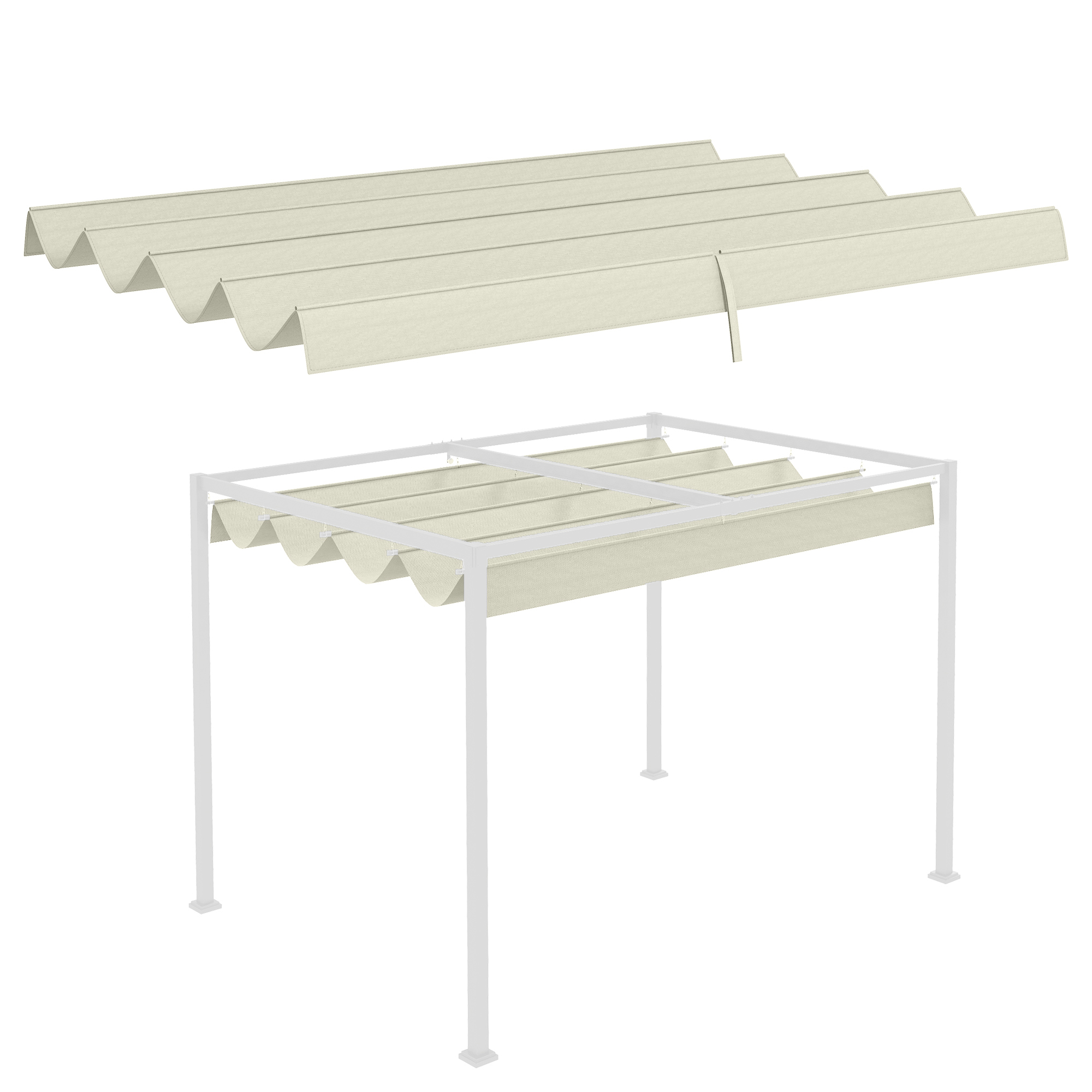 Image of Outsunny Telo di ricambio per pergola protezione solare Anti-UV 30+ per pergola da 3 x 2 m006