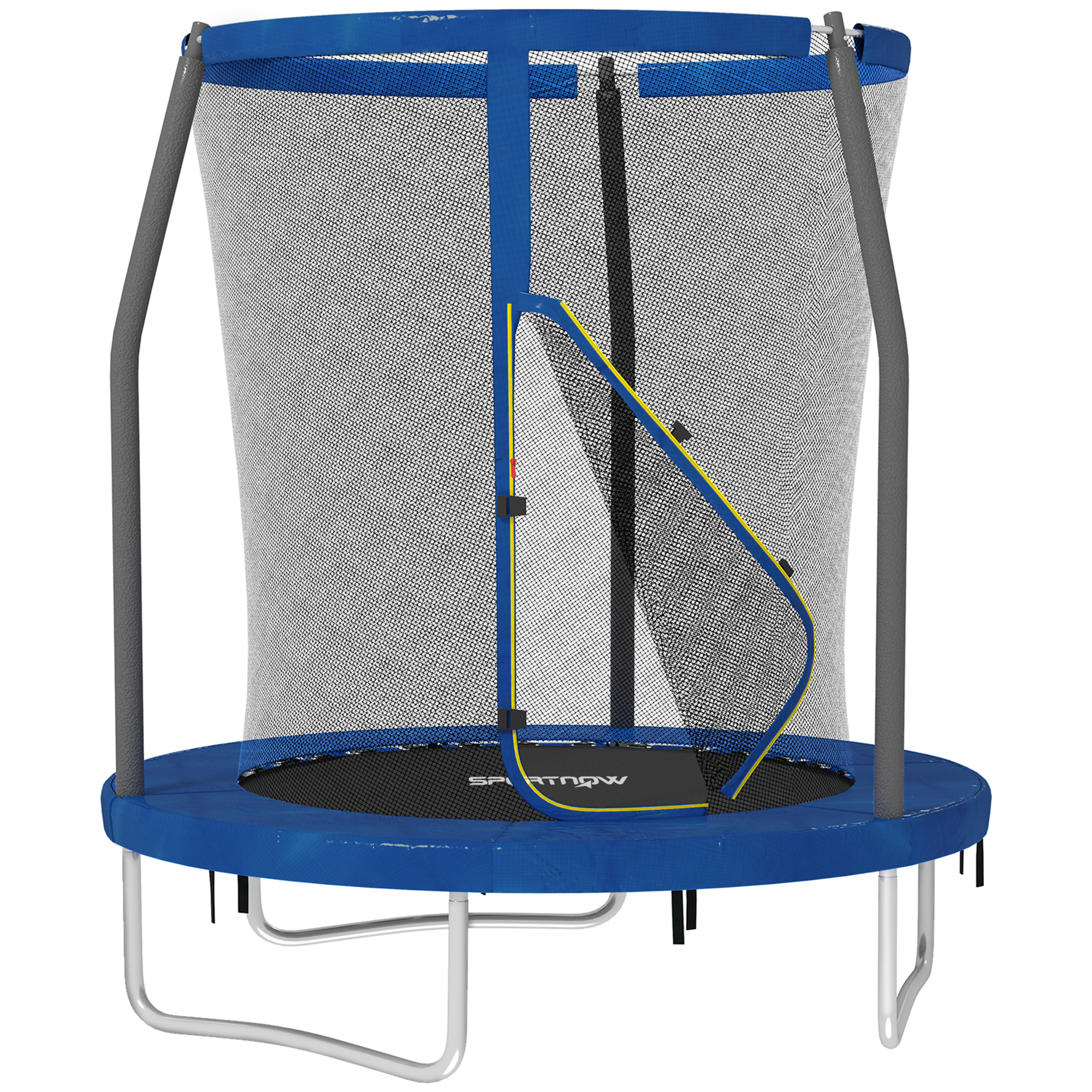 SPORTNOW Trampolín para niños trampolines de jardín con red de seguridad estructura de acero Ø 183 x 200 cm azul