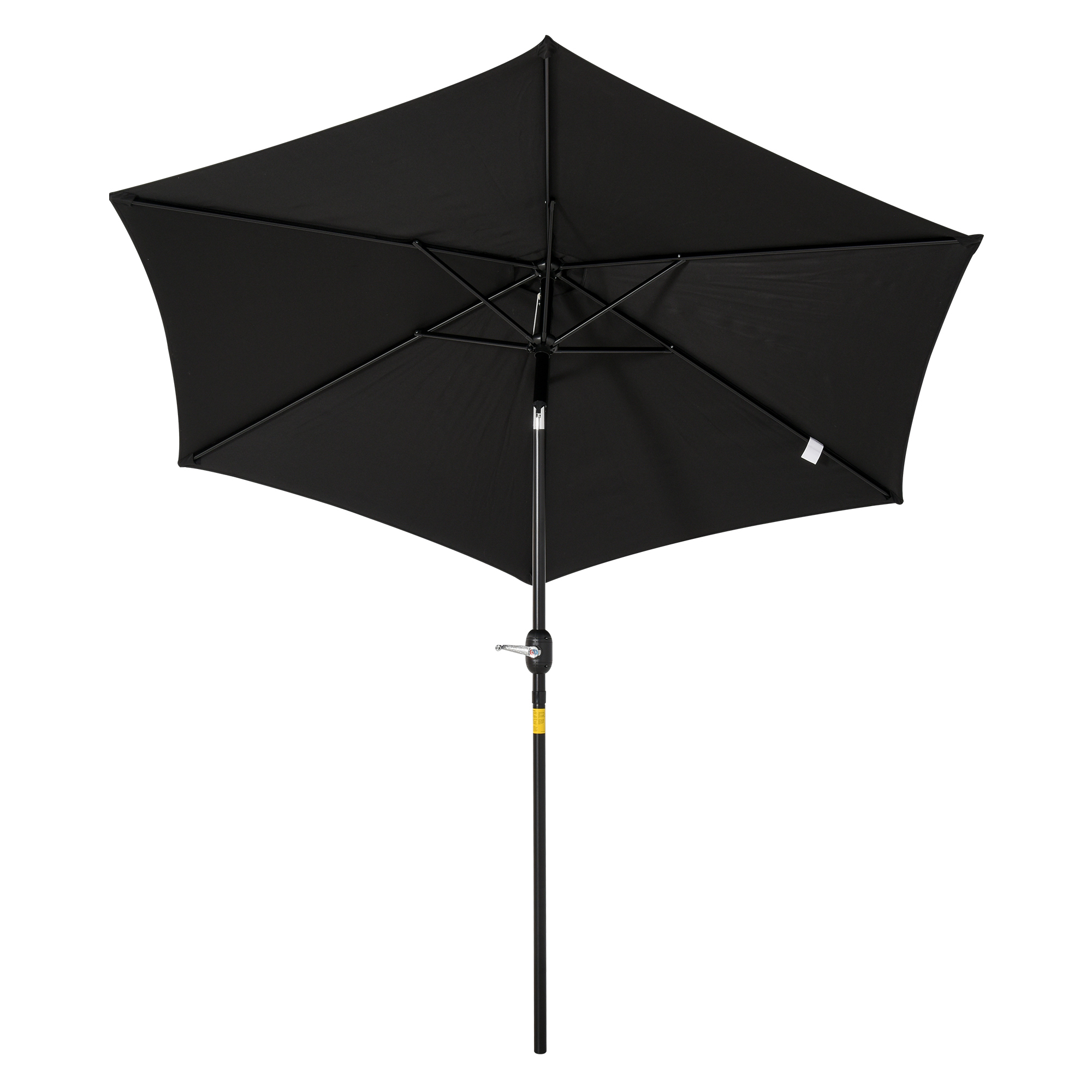 Outsunny Parasol derecho parasol inclinable de jardín manivela tela poliéster alta densidad 180 g/m² 2,6x2,35 m aluminio Negro   Aosom España