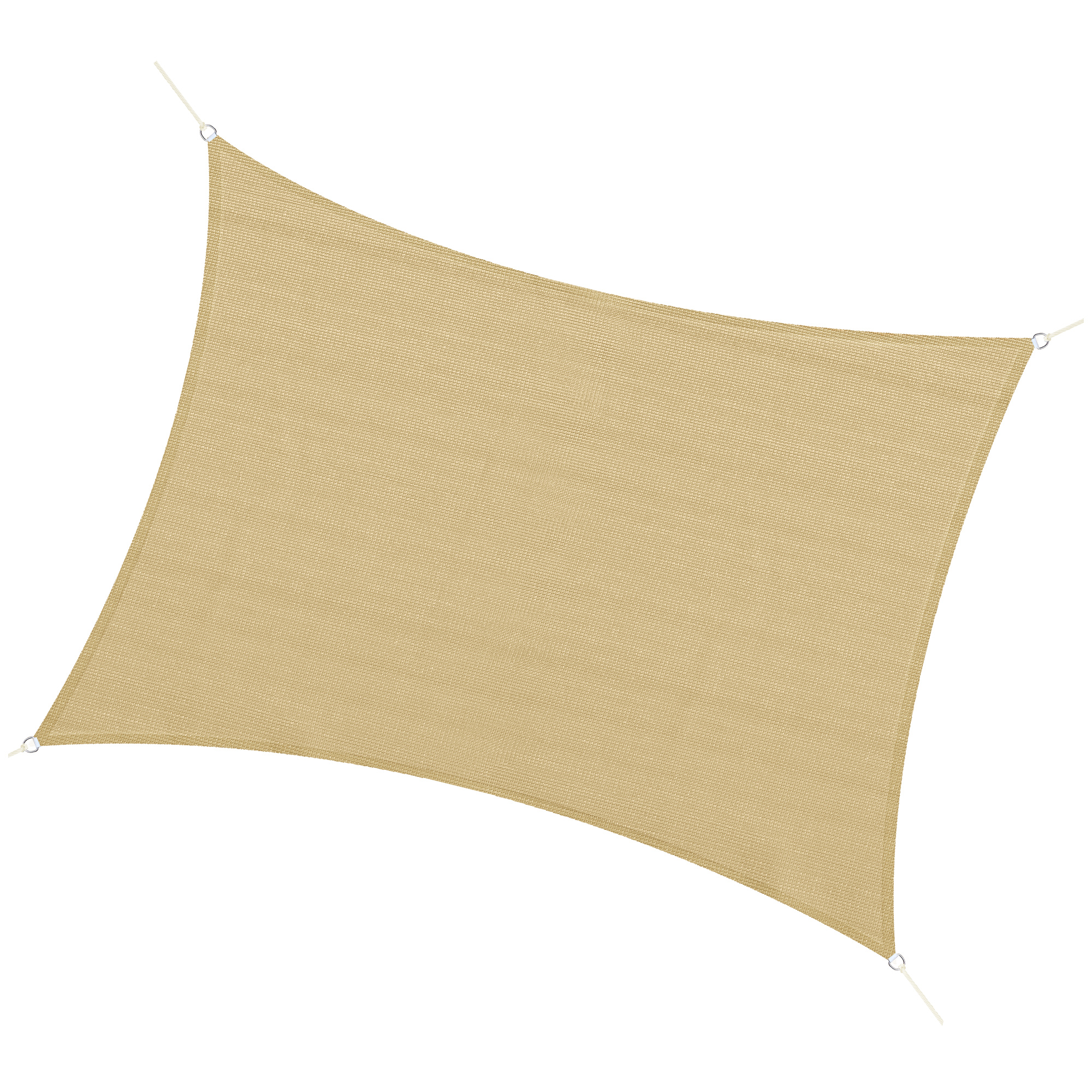 Outsunny Toldo de sombra rectangular gran tamaño 4x3 m polietileno de alta densidad HDPE resistente a los UV Beige | Aosom España