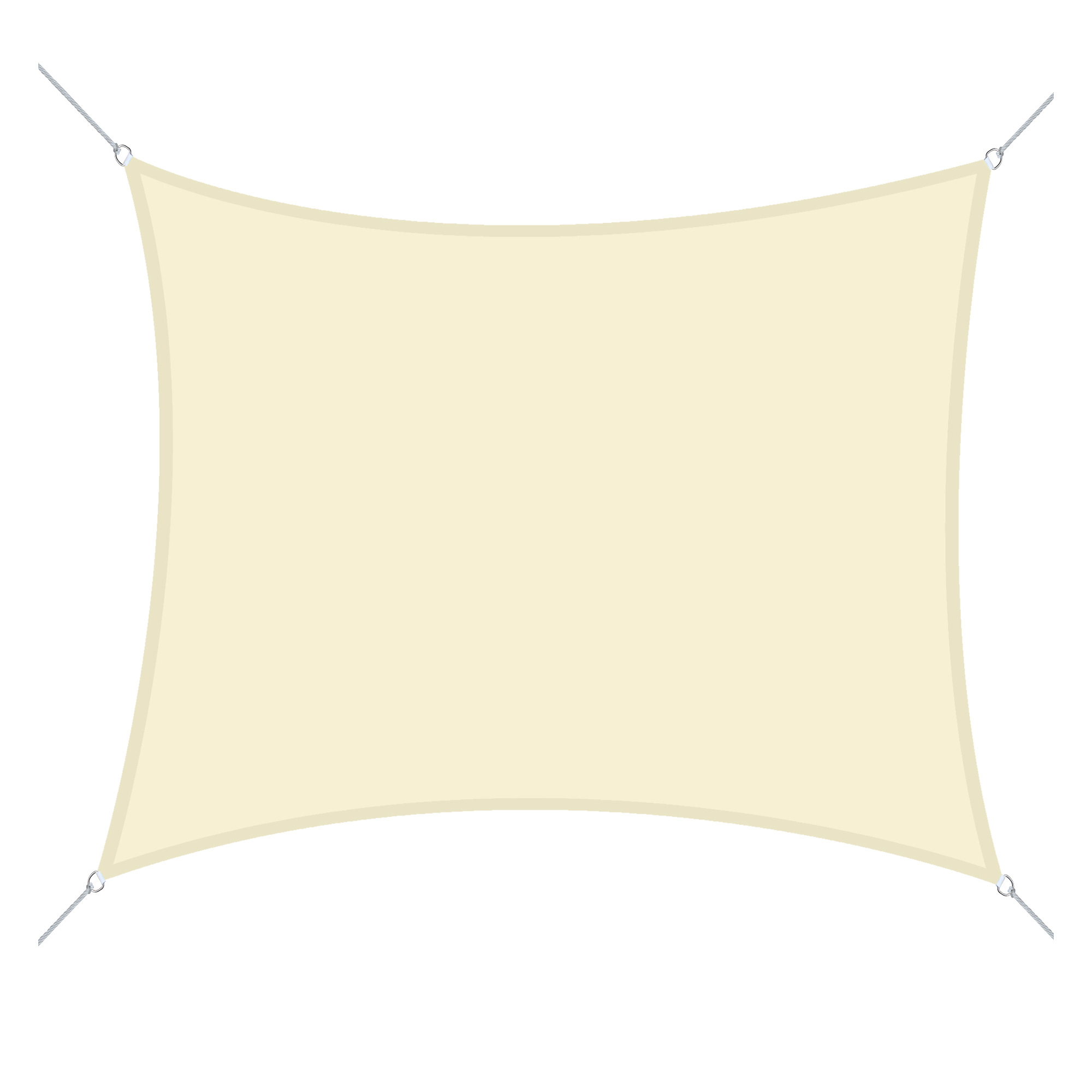 Outsunny Velario Parasole Quadrato 3x3m telo parasole esterno protezione anti-UV, per giardino terrazza esterno patio piscina balcone, crema