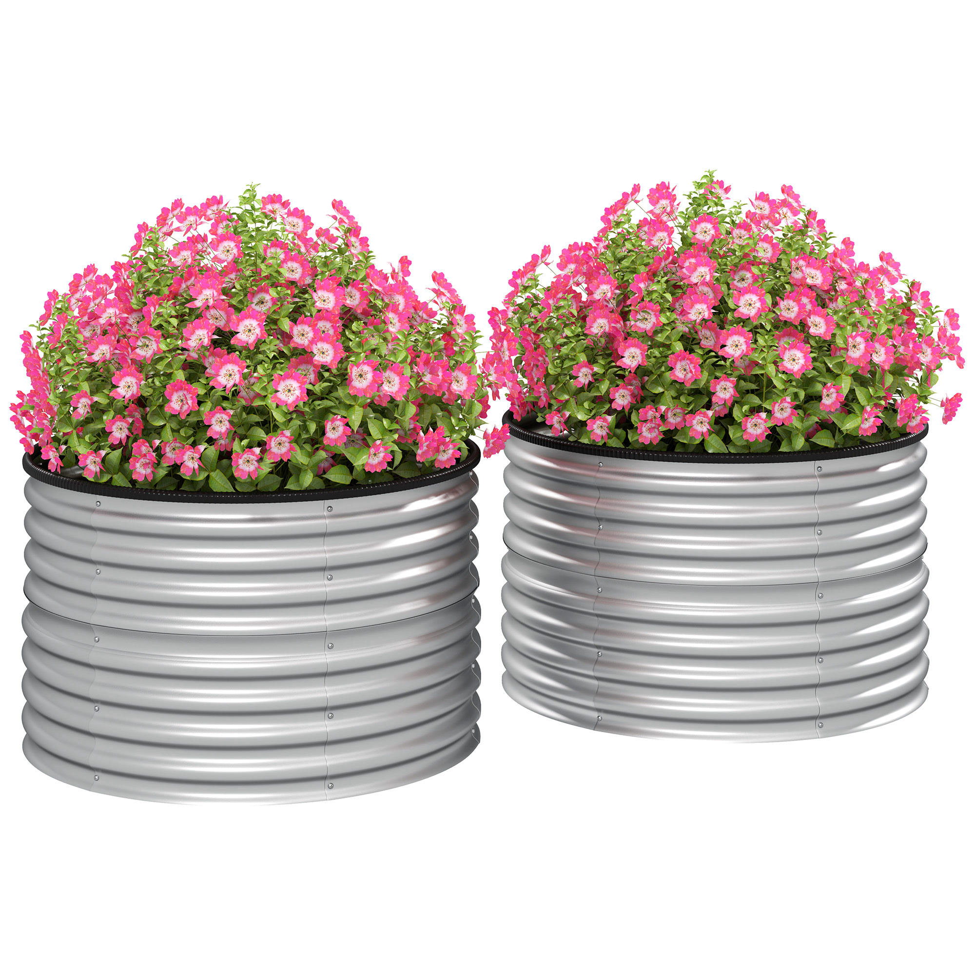 Outsunny Juego De 2 Plantas Colgantes De Lisianthus Sintéticas Para