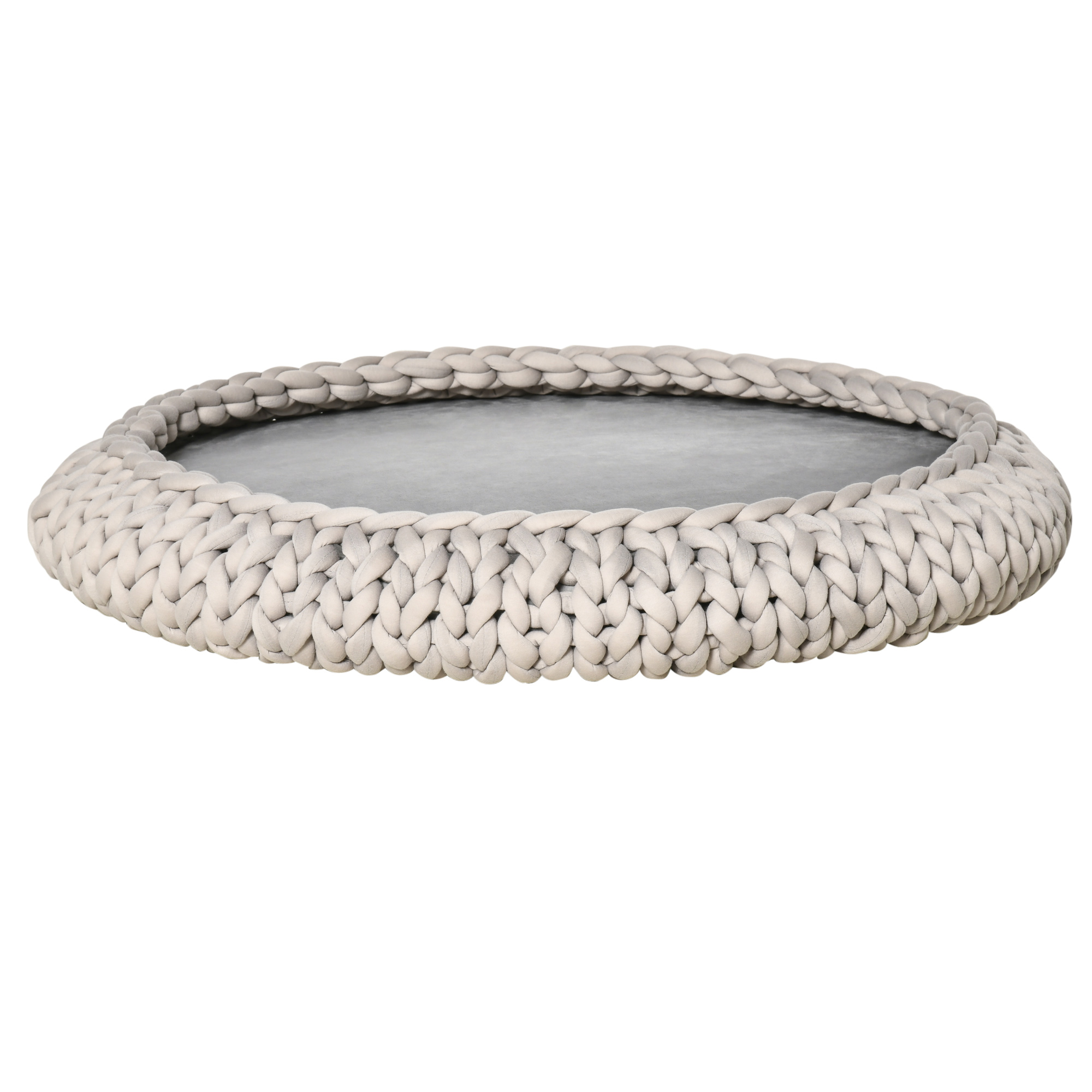 Meilleurs prix pour PawHut Cuccia pour Chiens et Chats Ronde, Surélevée et Lavable en Coton PP, Coussin Rembourré, Φ93x15cm, Gris