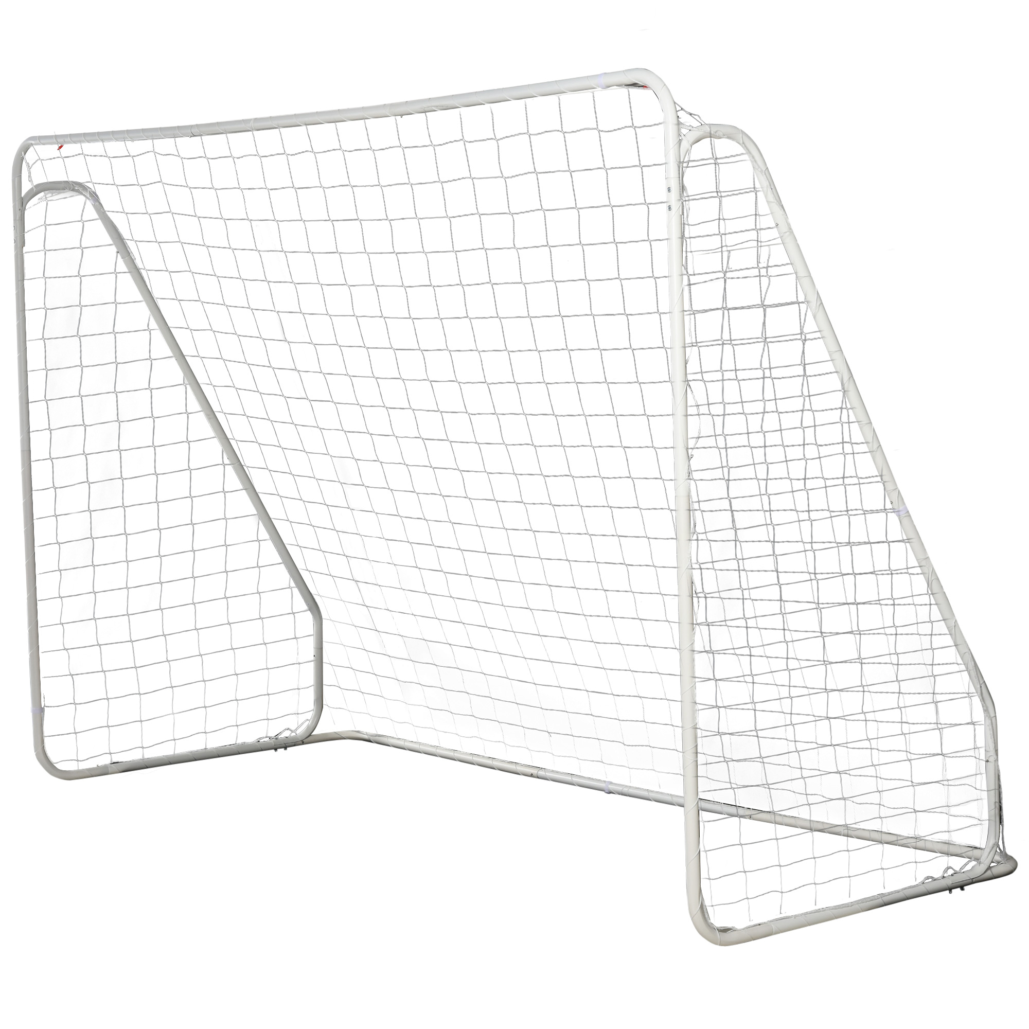 HOMCOM Campo da calcio - campo da calcio - campo d'allenamento dim. 301L x 120l x 200H cm - telaio metallico anticorrosione rete PE - picchetti inclusi - bianco