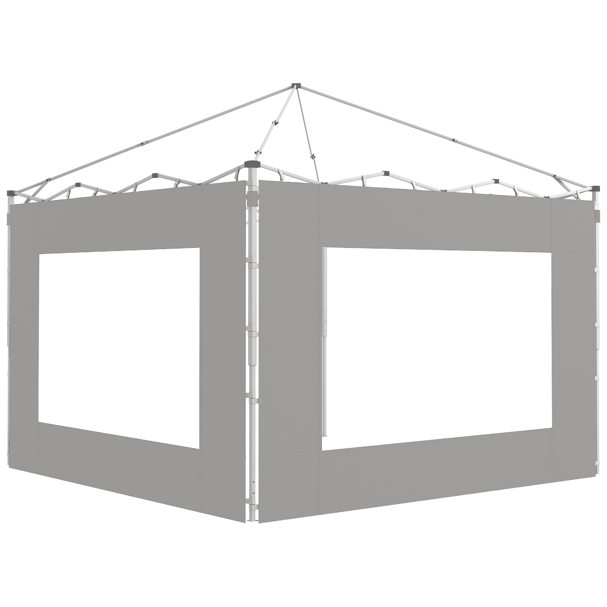 Image of Outsunny Lotto di 2 laterali per tenda, gazebo 295x195 cm, Pareti di ricambio in tessuto per pergola da 6x3 o 3x3 m, grigio006