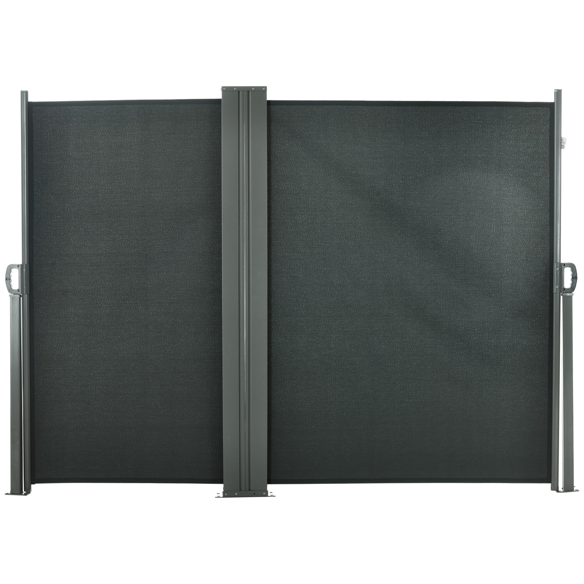Outsunny Doble Toldo Lateral Brise-Vue Paravent Retráctil dim. 6L x 1,60H m Poliéster Anti-UV Gris