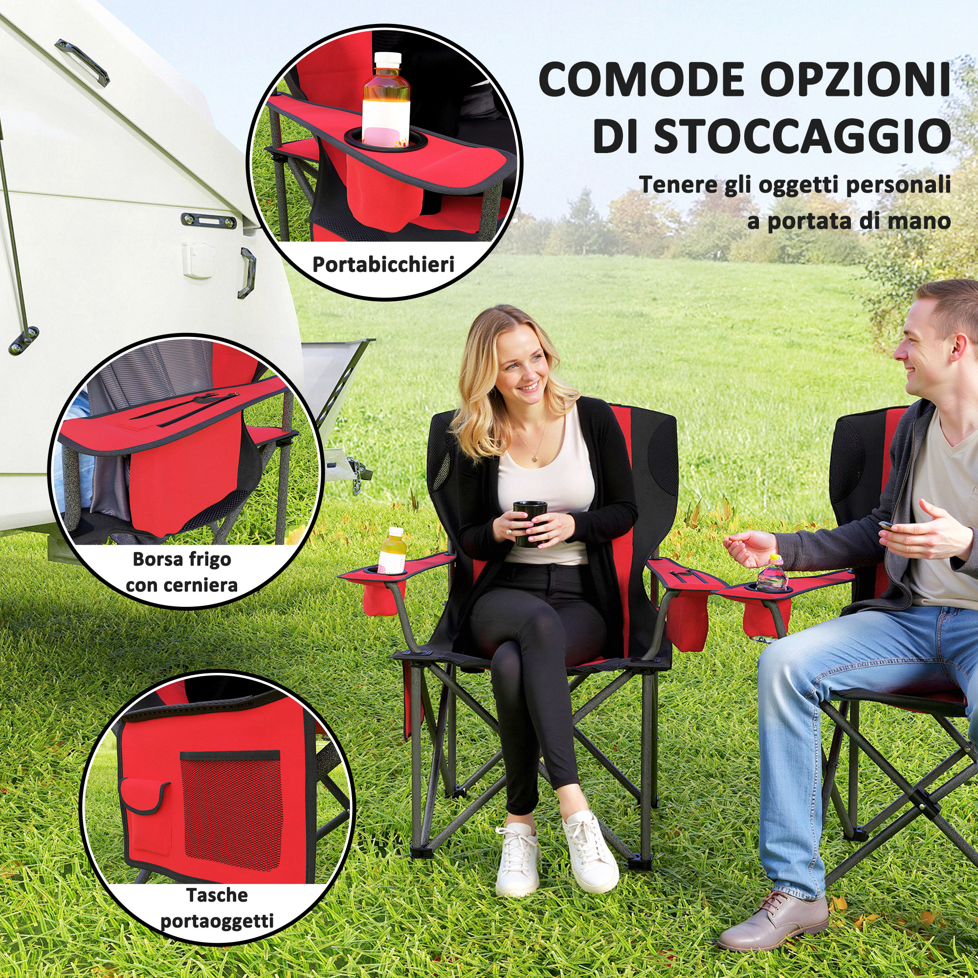 Camper Sedie Alluminio Campeggio Sedia Pieghevole Campeggio Sedia