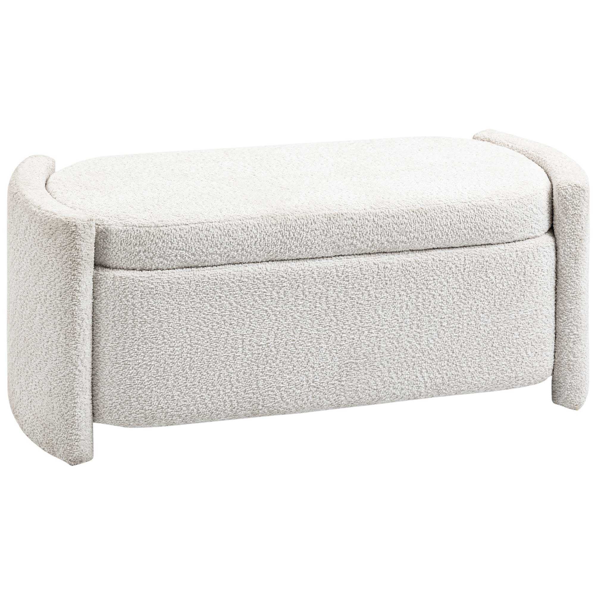 HOMCOM Banco con Almacenamiento, Banco de Pasillo Acolchado, 105 cm x 44 cm x 45,5 cm. Crema/Beige