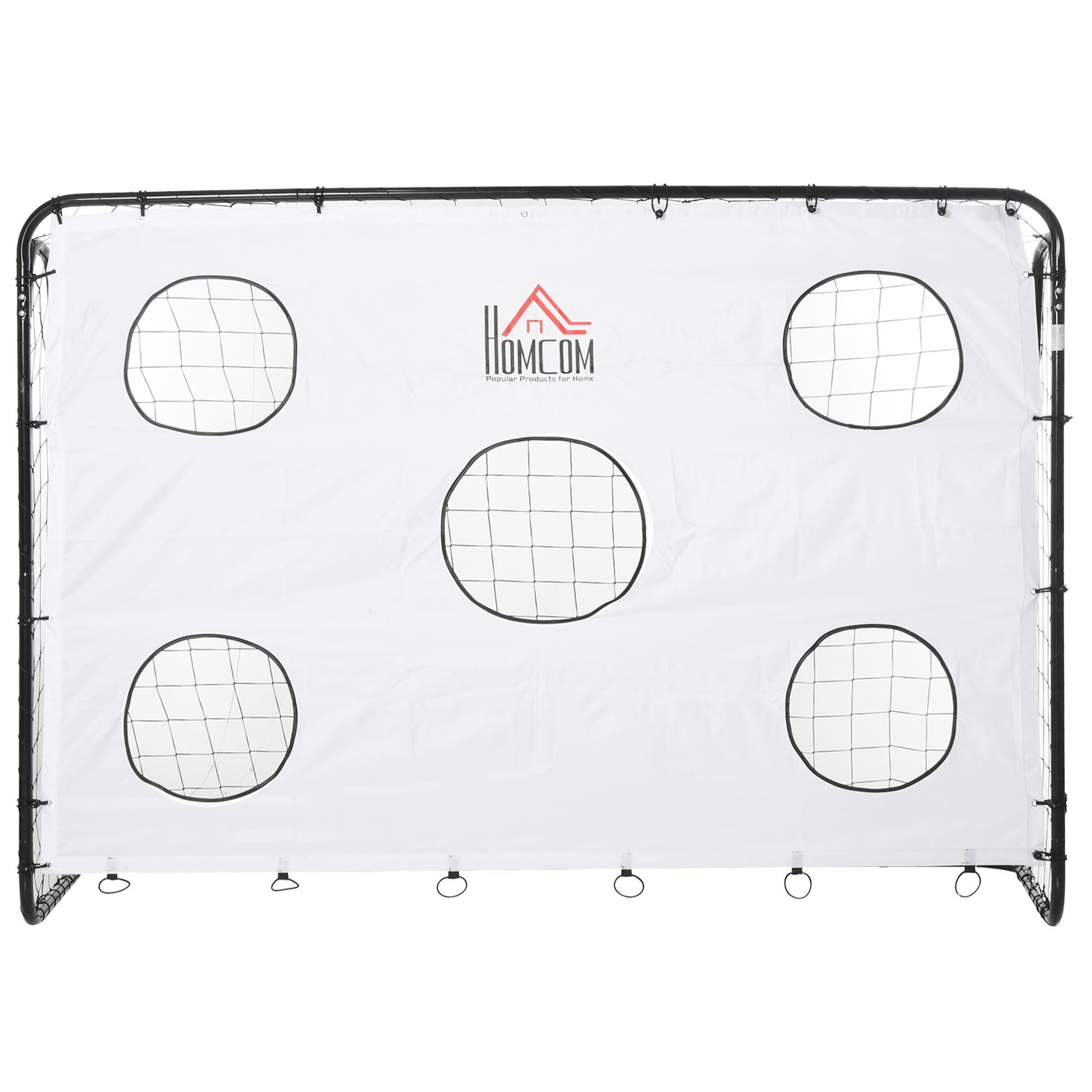 HOMCOM Fußballtor für Kinder und Erwachsene mit PE-Netz, aus Metall und Oxford, Weiß und Schwarz, 240x88x171,5cm Aosom