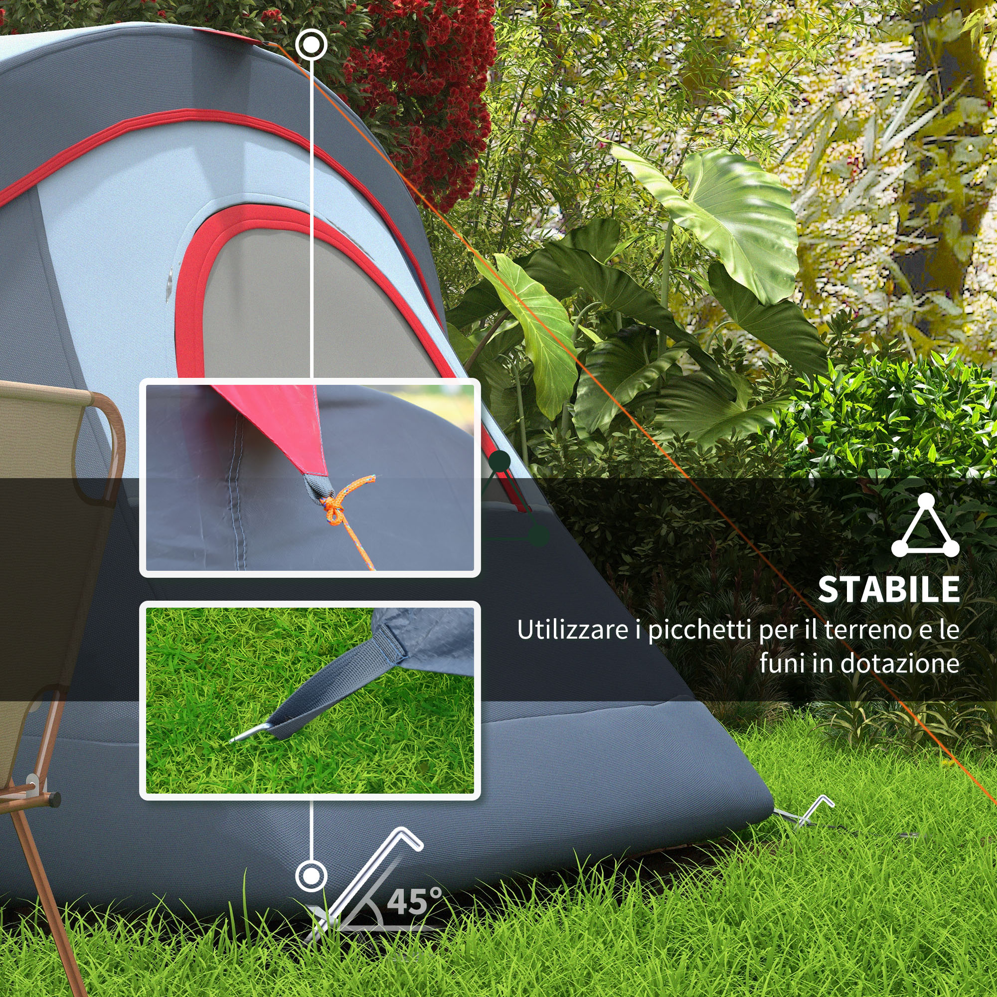 6 Regolatori Per Corde Da Tenda Sourcing Map – 100 Mm, 2 Fori, In Lega Di Alluminio Rosso, Per Campeggio E Trekking