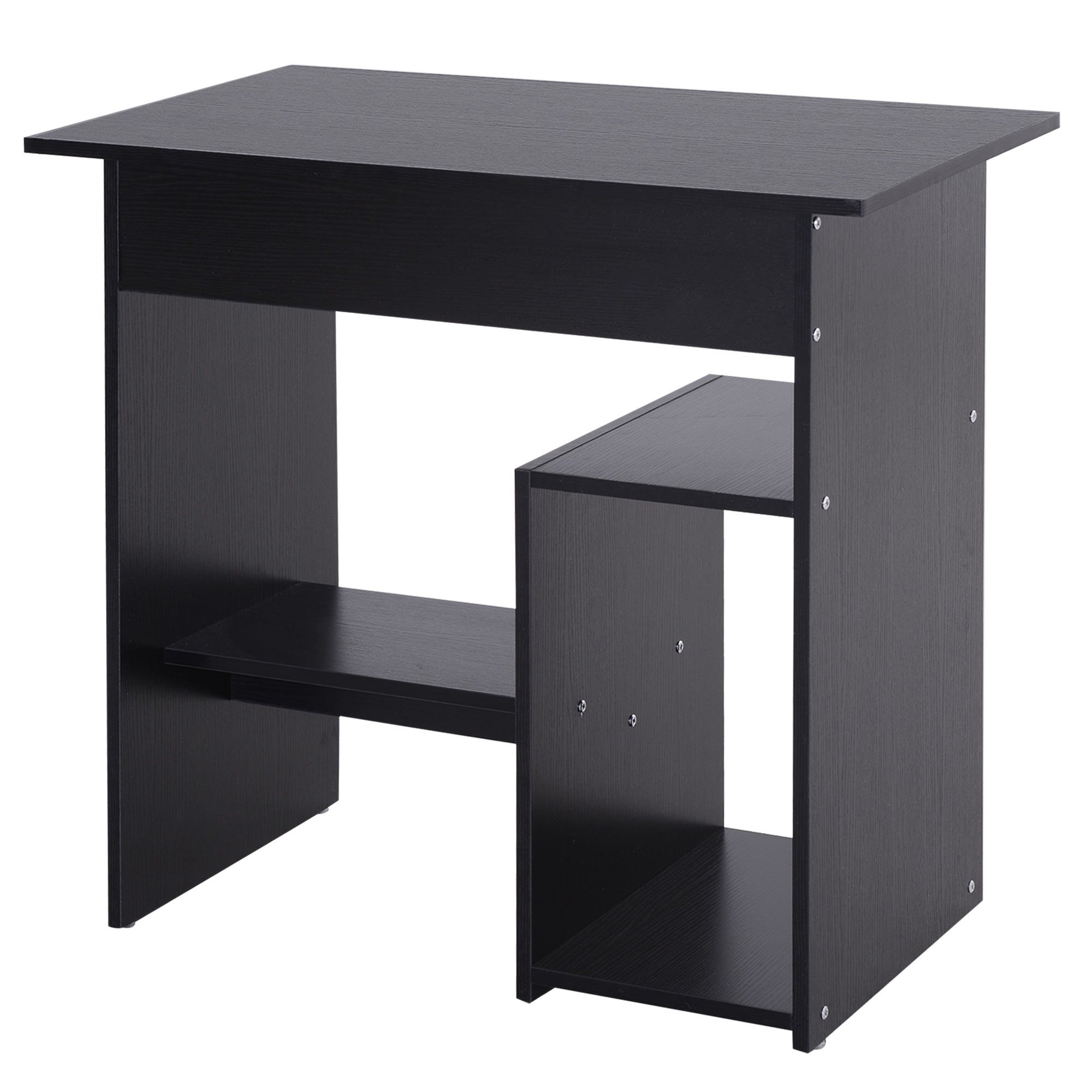 HOMCOM Bureau PC Moderne en Bois avec Etagère pour l'Unité Centrale et Espace pour Clavier Extractible, 80x45x75 cm, Noir