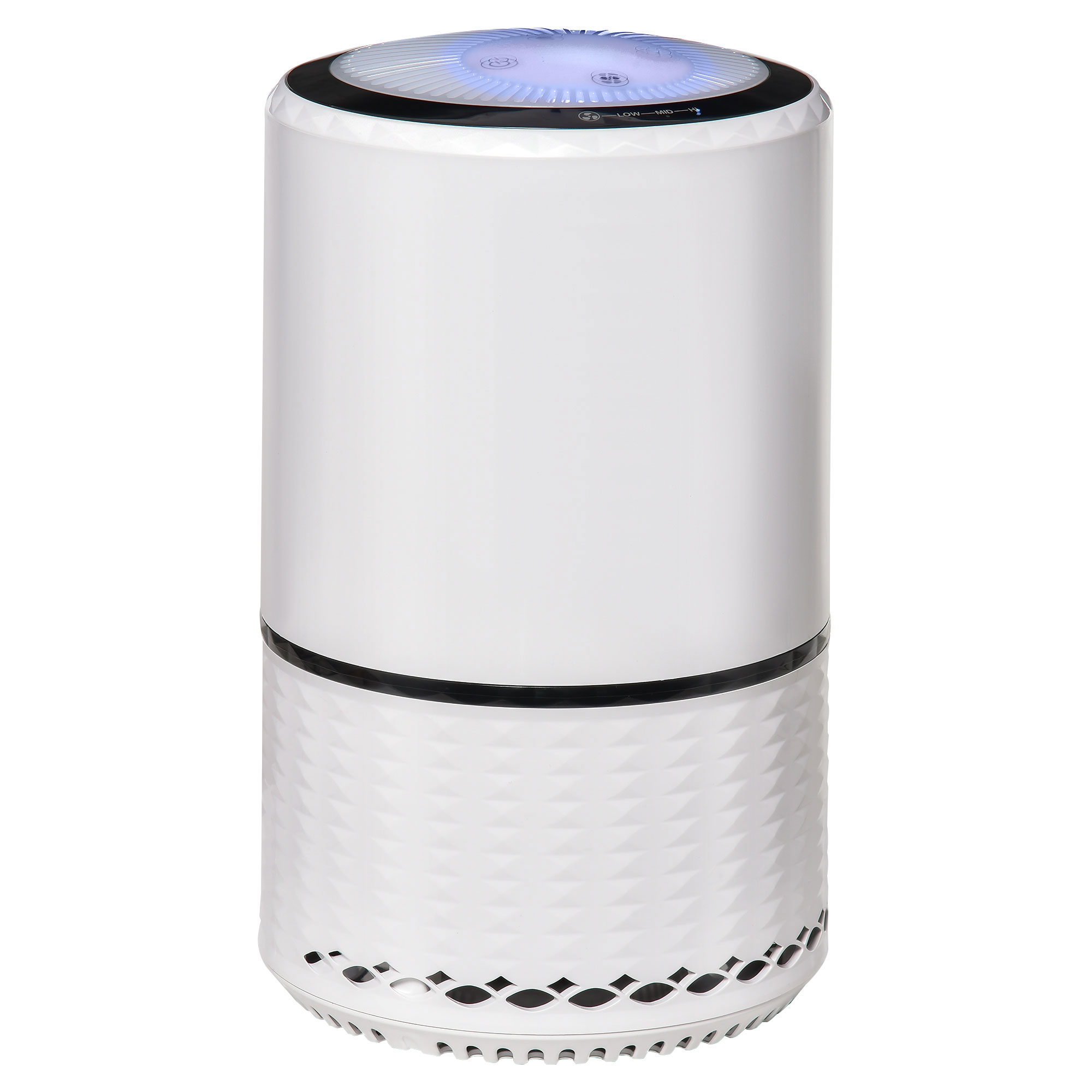 HOMCOM Purificateur d'Air avec Filtre HEPA Charbon Actif, 3 Vitesses Réglables, Surface couverte 18㎡, pour Poussière, Fumée, Odeurs, Pollen