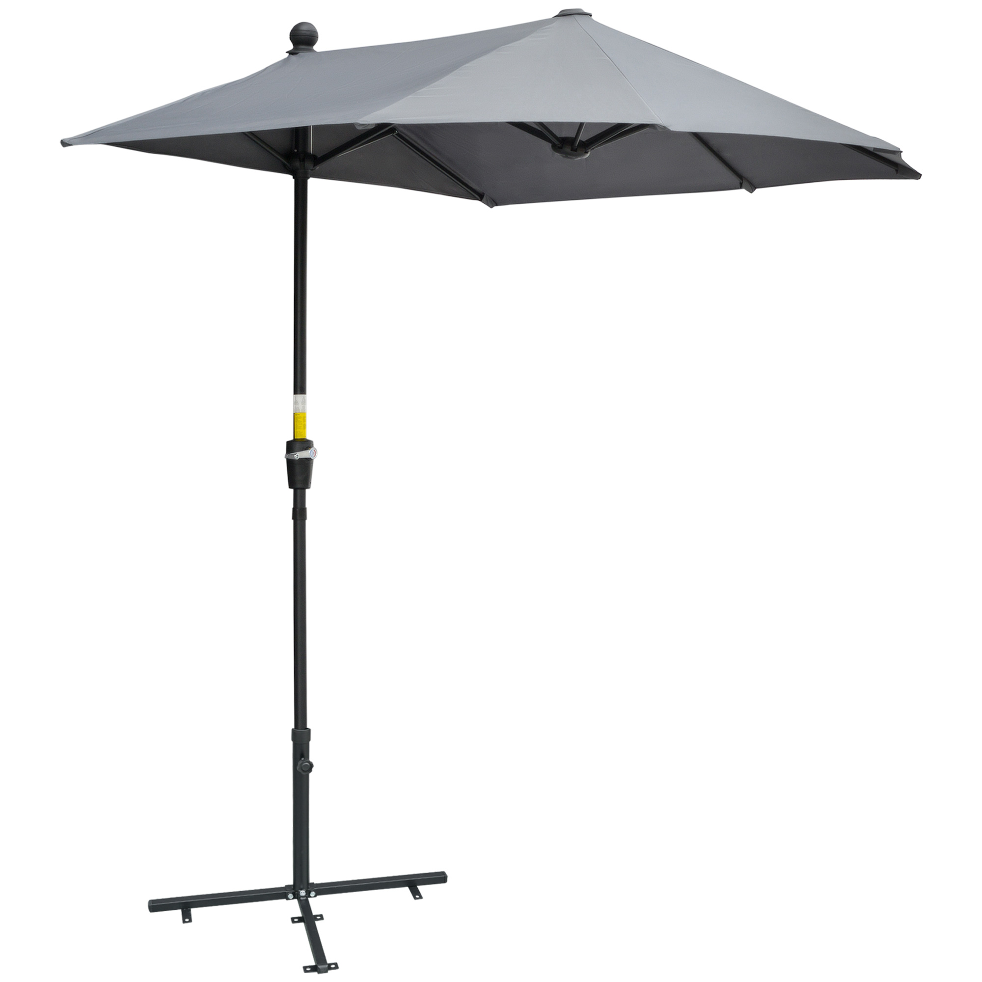 Outsunny 2x2 m Sombrilla Semicircular Parasol para Balcón con Soporte resistente al agua para Jardín Terrazas Patios 100% Poliéster   Aosom España
