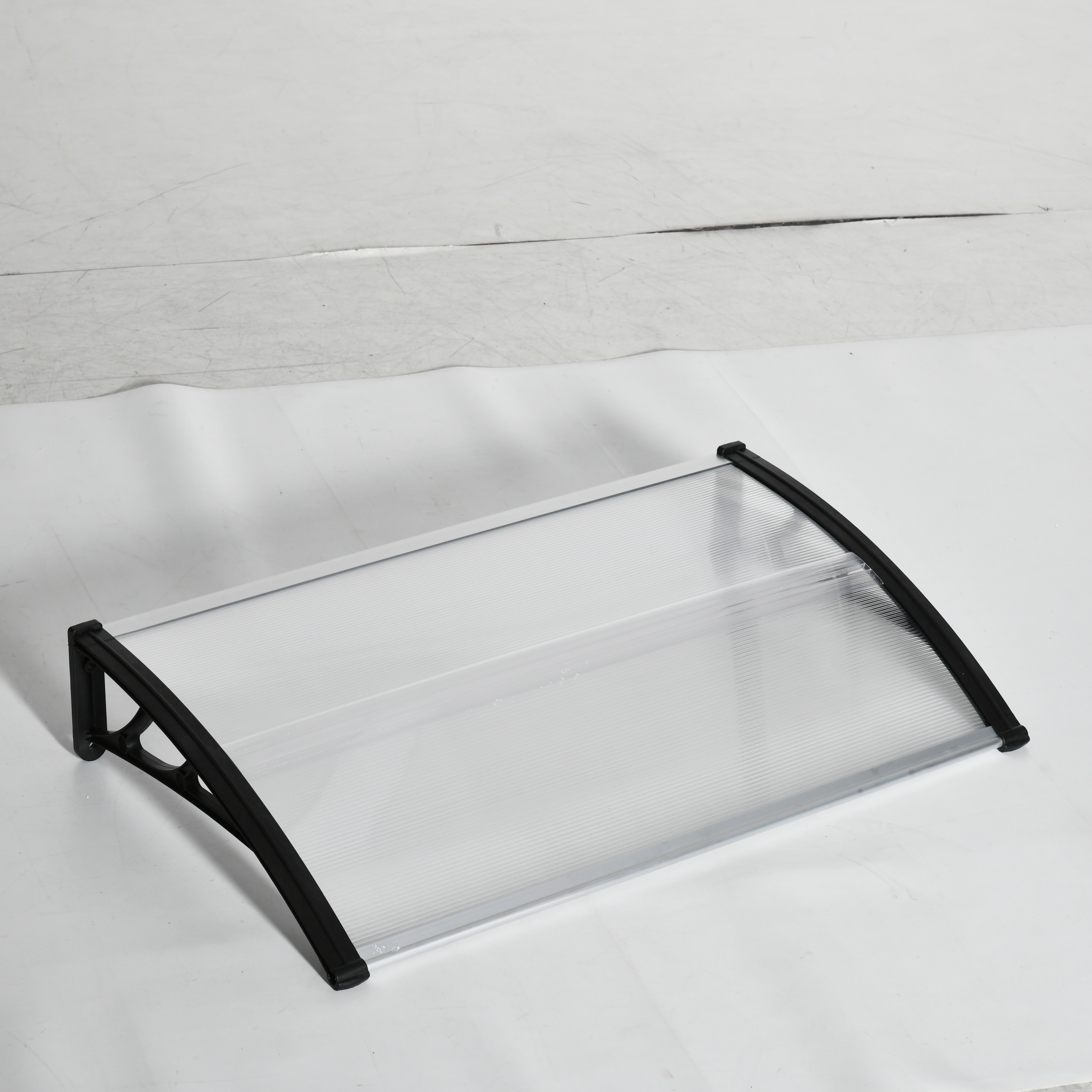 Outsunny Pensilina da Esterno per Finestre e Porte, in Policarbonato e Alluminio, 110x60x18cm - Trasparente