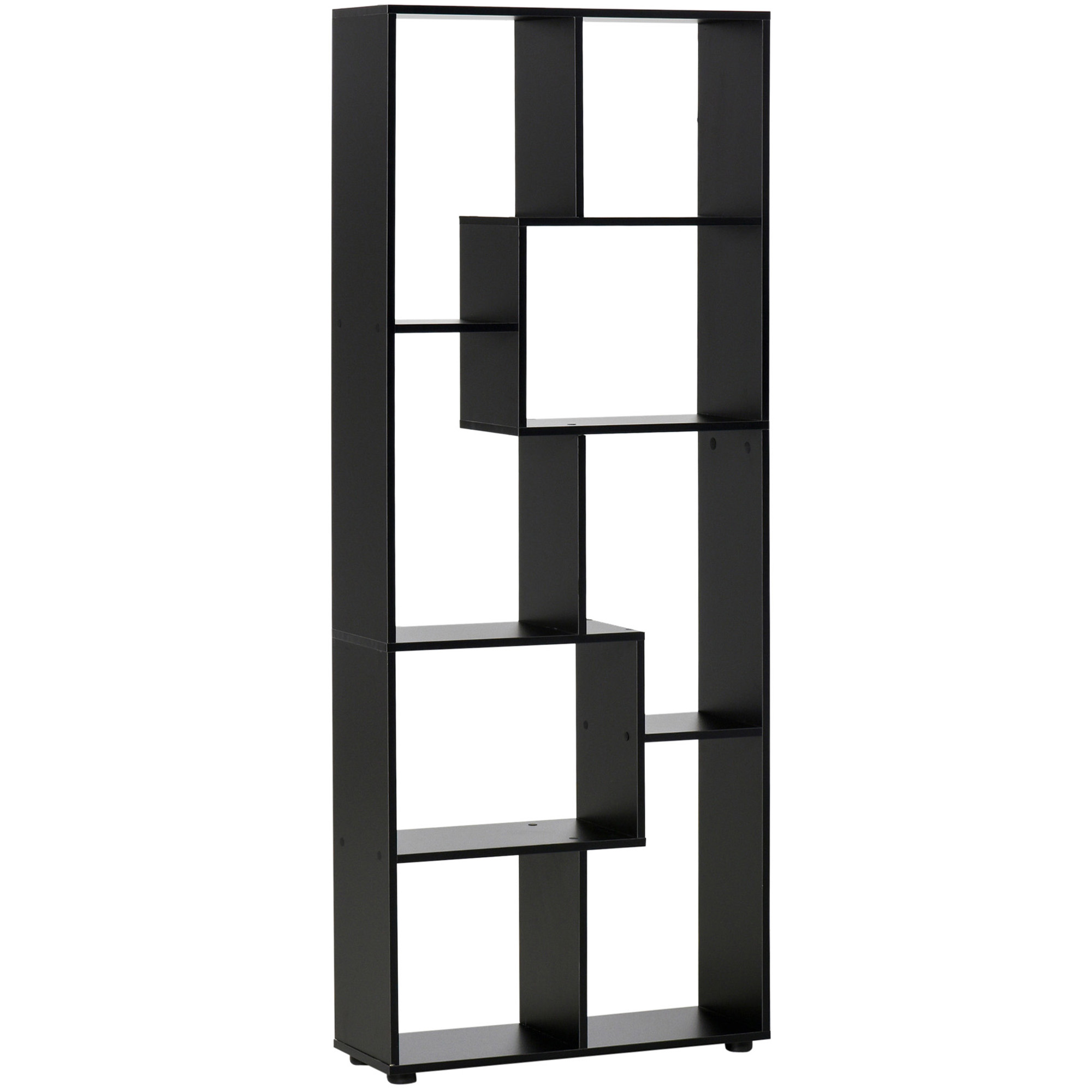 HOMCOM Libreria a zig zag Design Contemporaneo 70L x 24P x 178H cm Pannelli di Particelle nero
