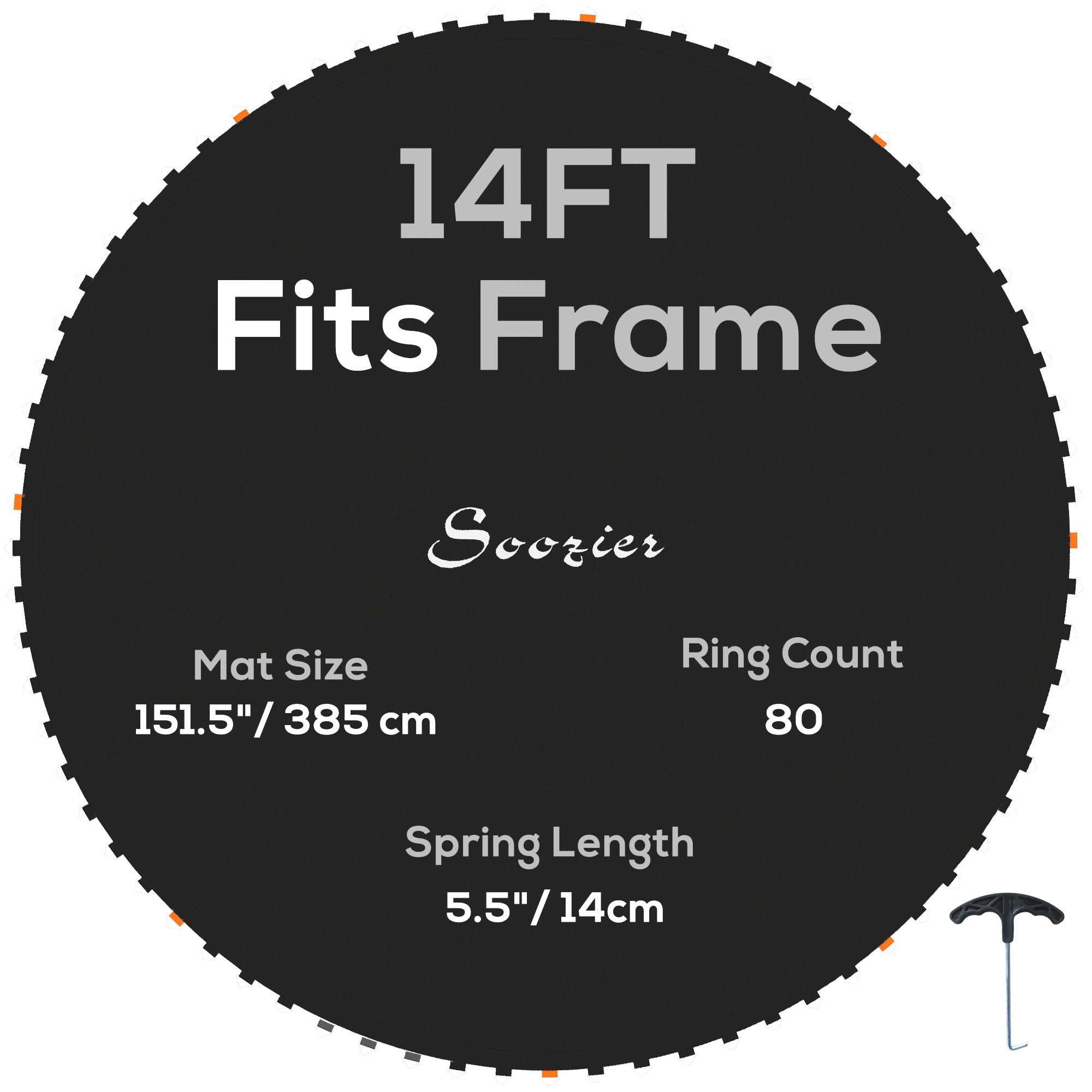 SPORTNOW Lona de reemplazo para trampolín tapis de saut de remplacement, compatible trampolín Ø 4,3 m y resortes de 14 cm